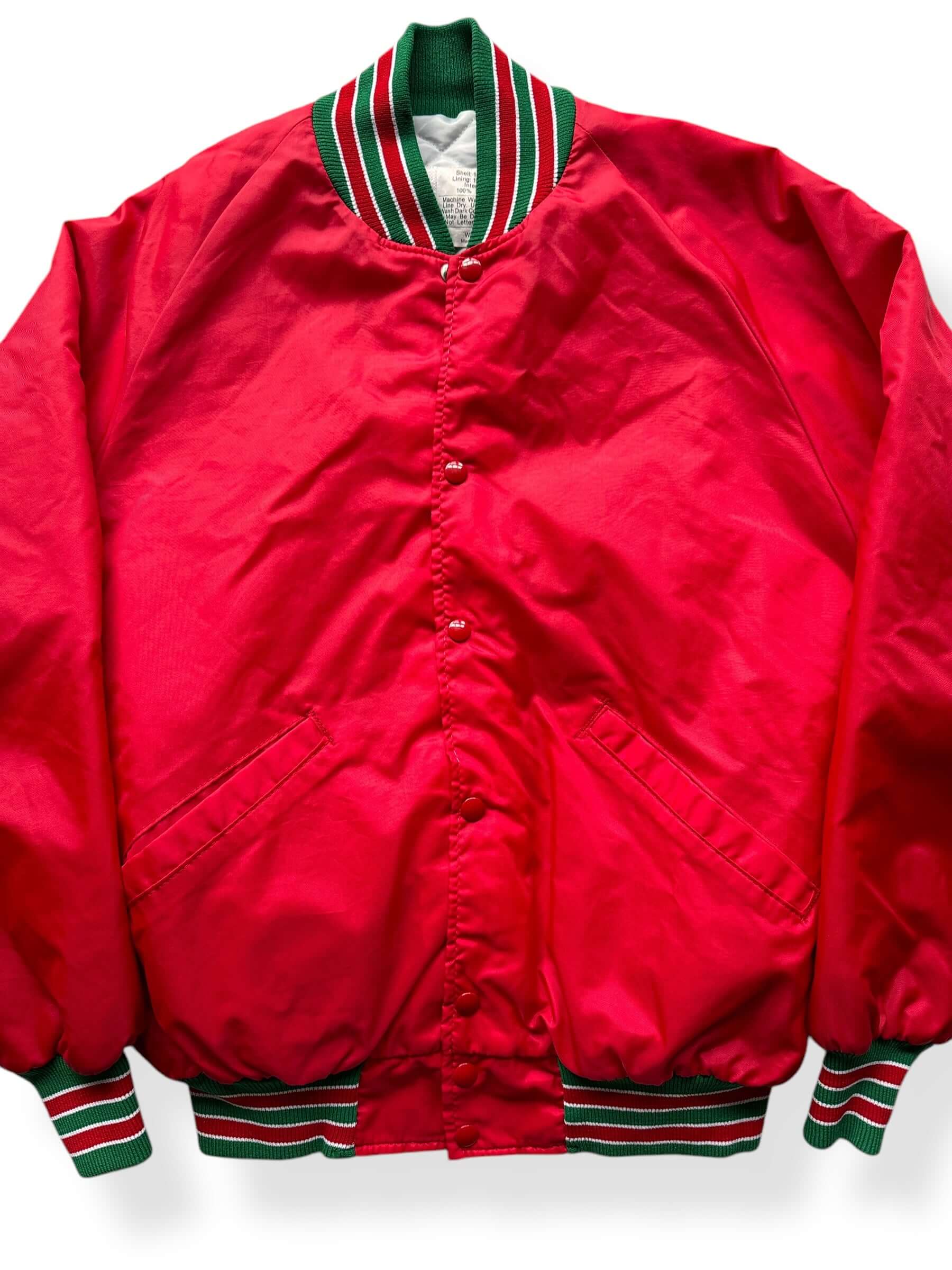 Front Close Up of Vintage Oh Boy Oberto Coaches Jacket SZ XL