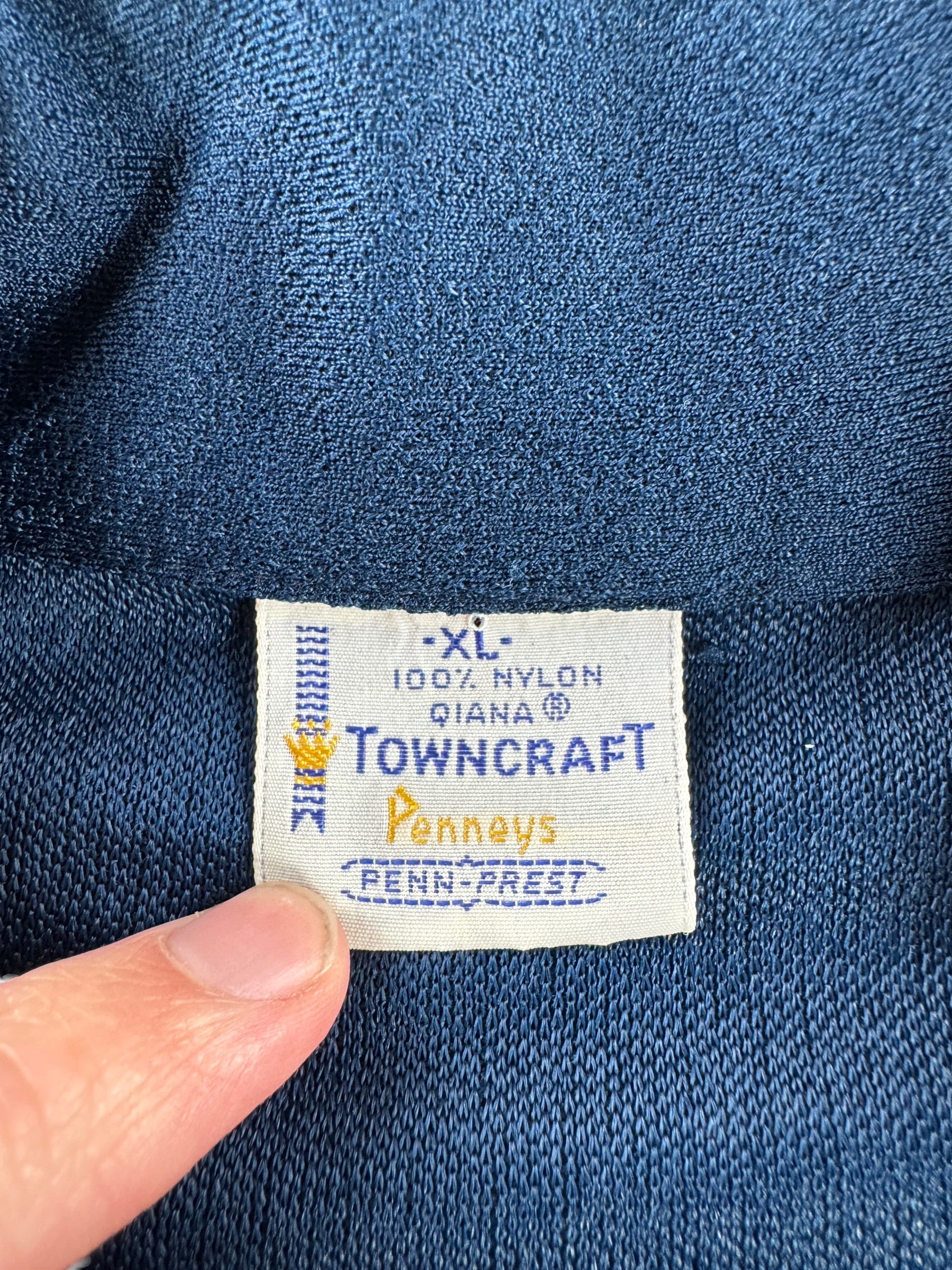 Label on Vintage Penney's Towncraft Quarter Zip Shirt SZ XL (Fits M)