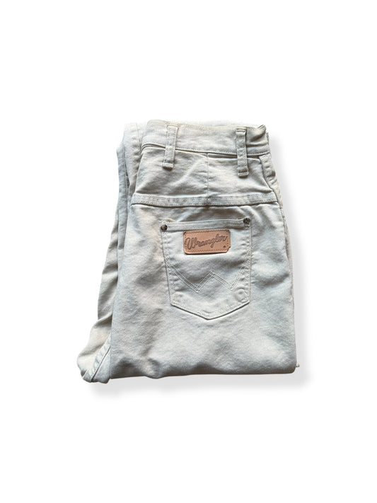 Folded Vintage Cream Colored Miss Wrangler Jeans W28