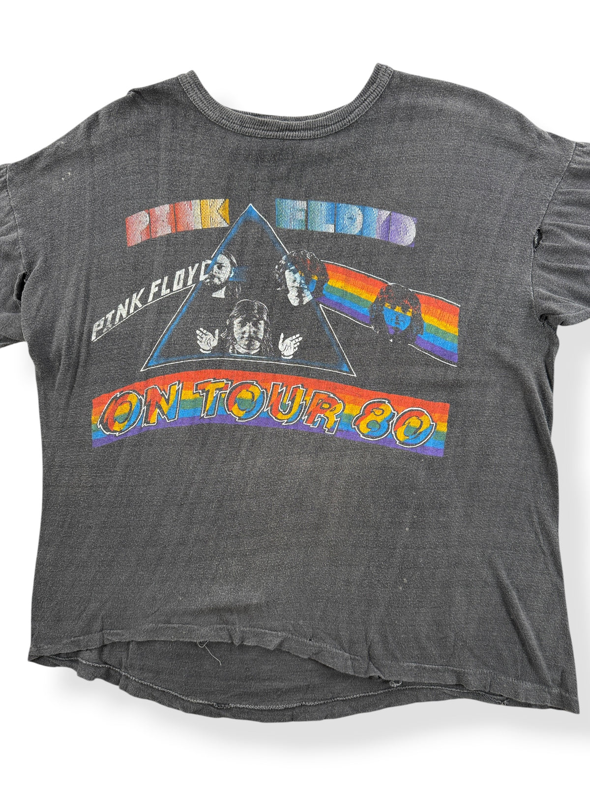 Close-up of Vintage '80 Pakistani Boot Pink Floyd Tee SZ L