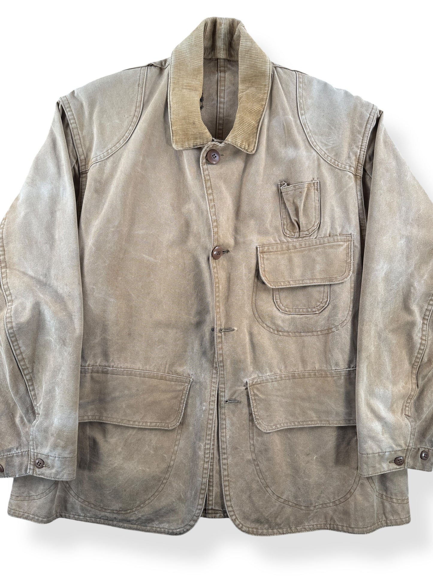 Front Close Up of Vintage 30s/40s Hunting Jacket SZ L