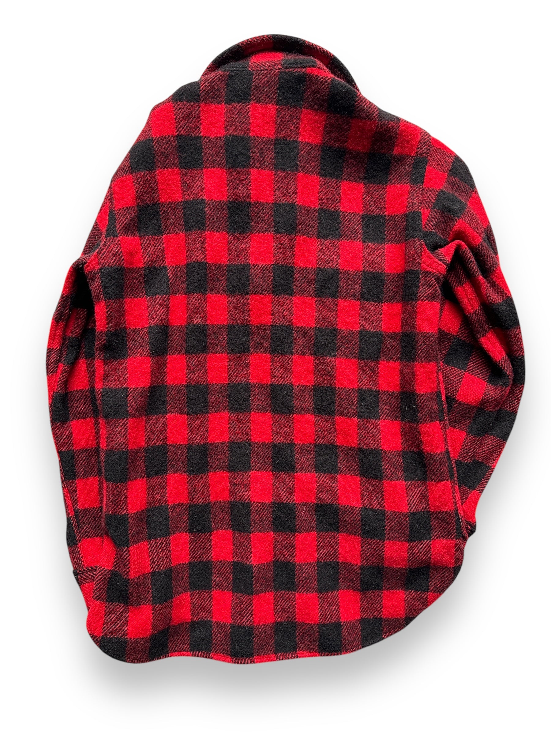 back of Vintage Woolrich Buffalo Plaid Wool Flannel SZ S