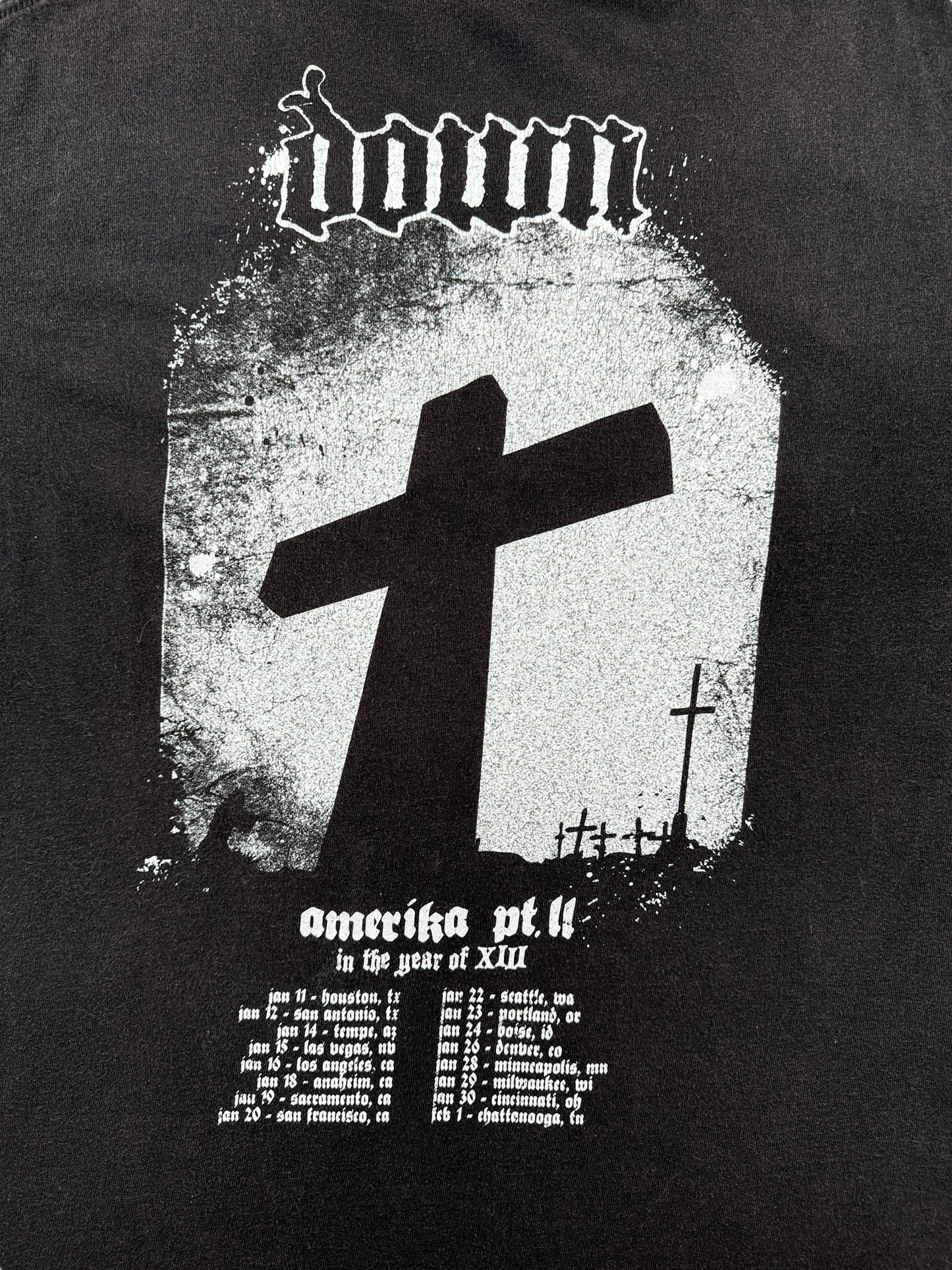 Back Graphic of Down Smoking Jesus 2007 Thrasher Tee SZ XL