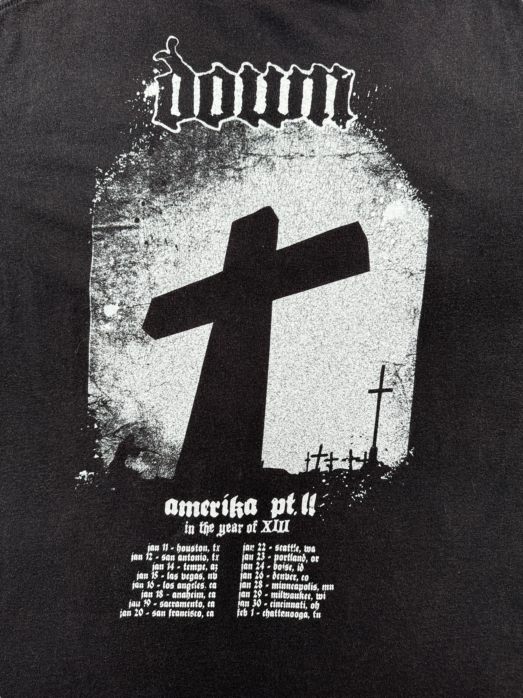 Back Graphic of Down Smoking Jesus 2007 Thrasher Tee SZ XL