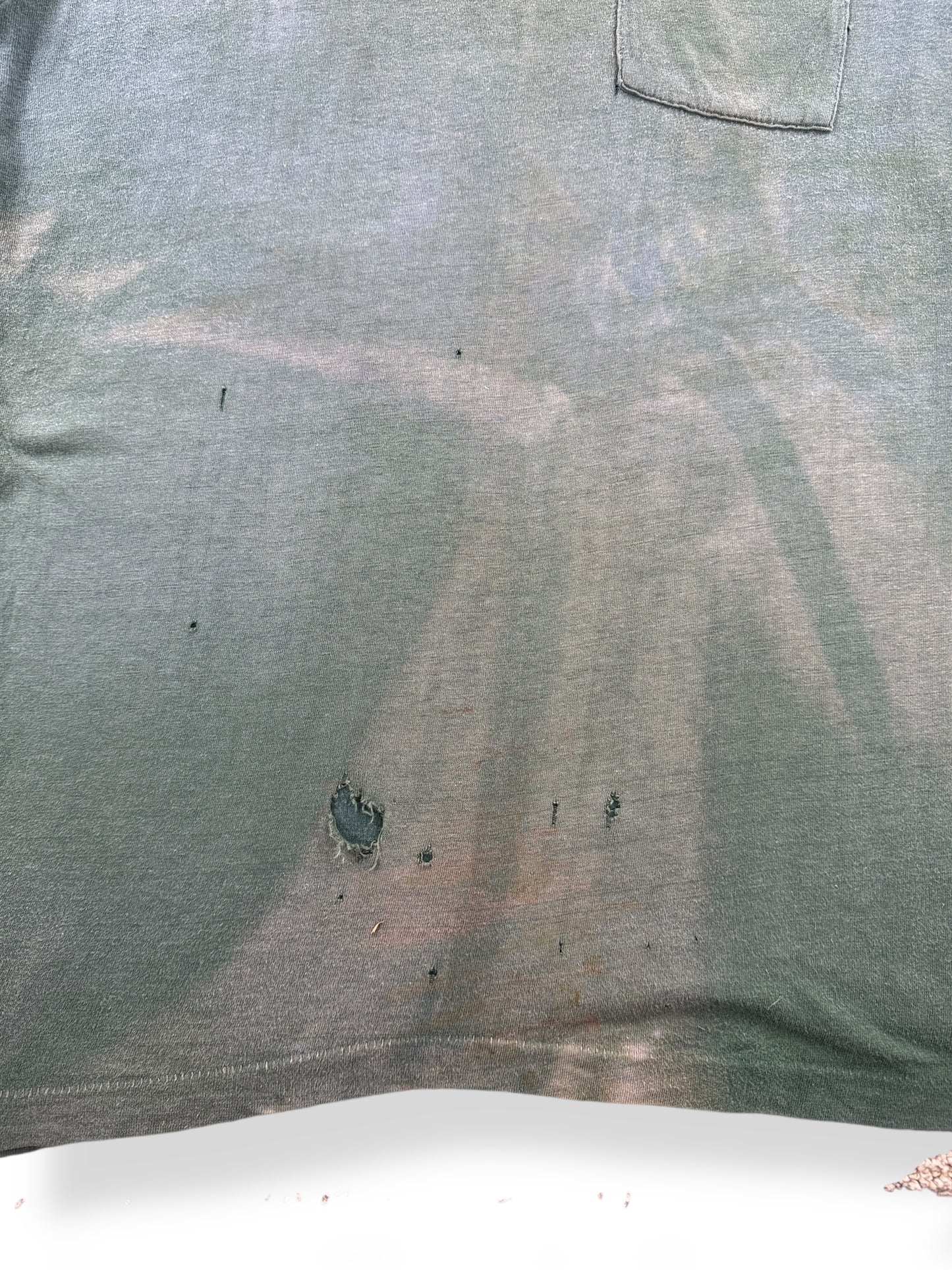 Wear on Vintage Faded Green FOTL Pocket Tee SZ L