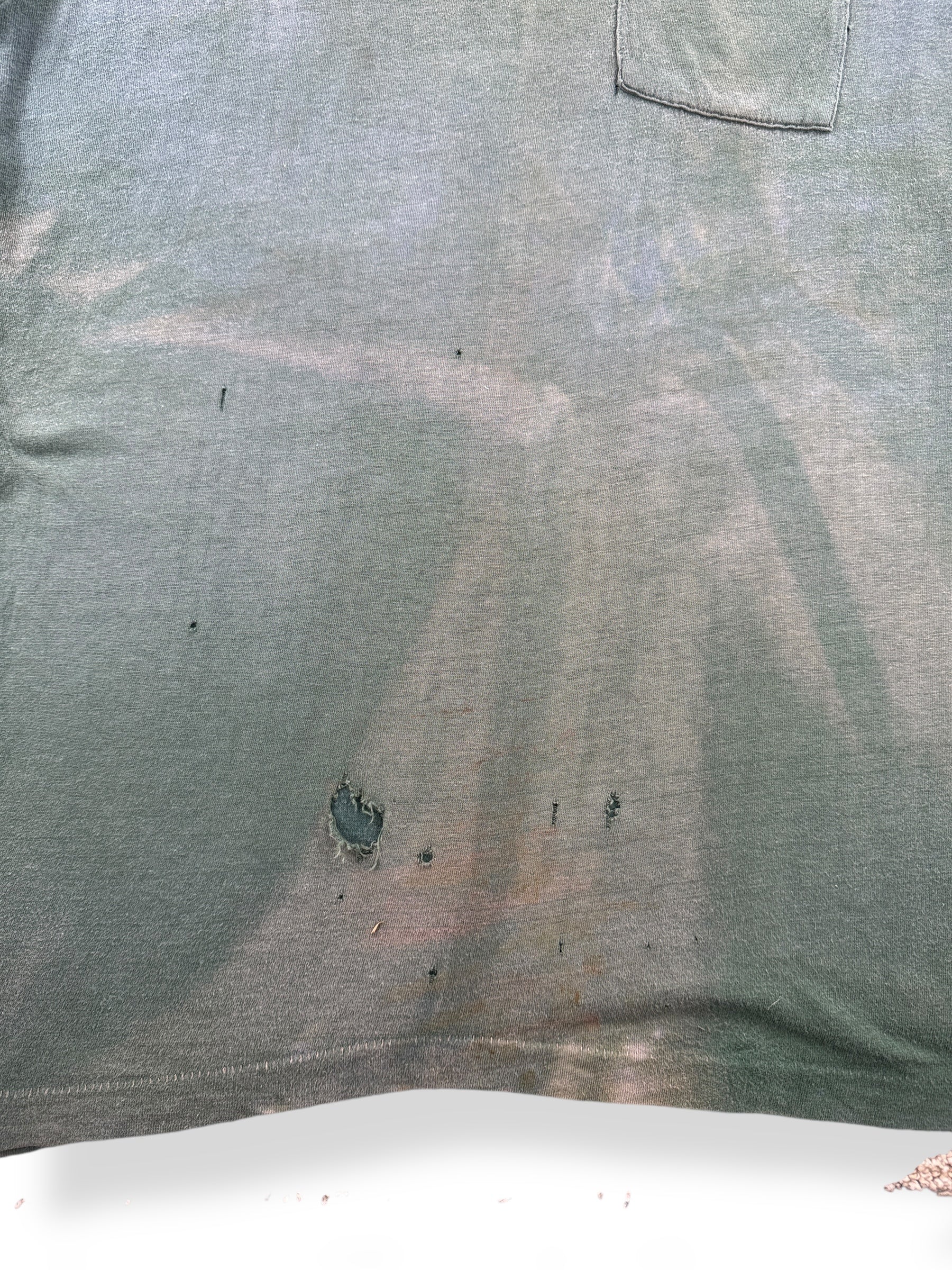 Wear on Vintage Faded Green FOTL Pocket Tee SZ L