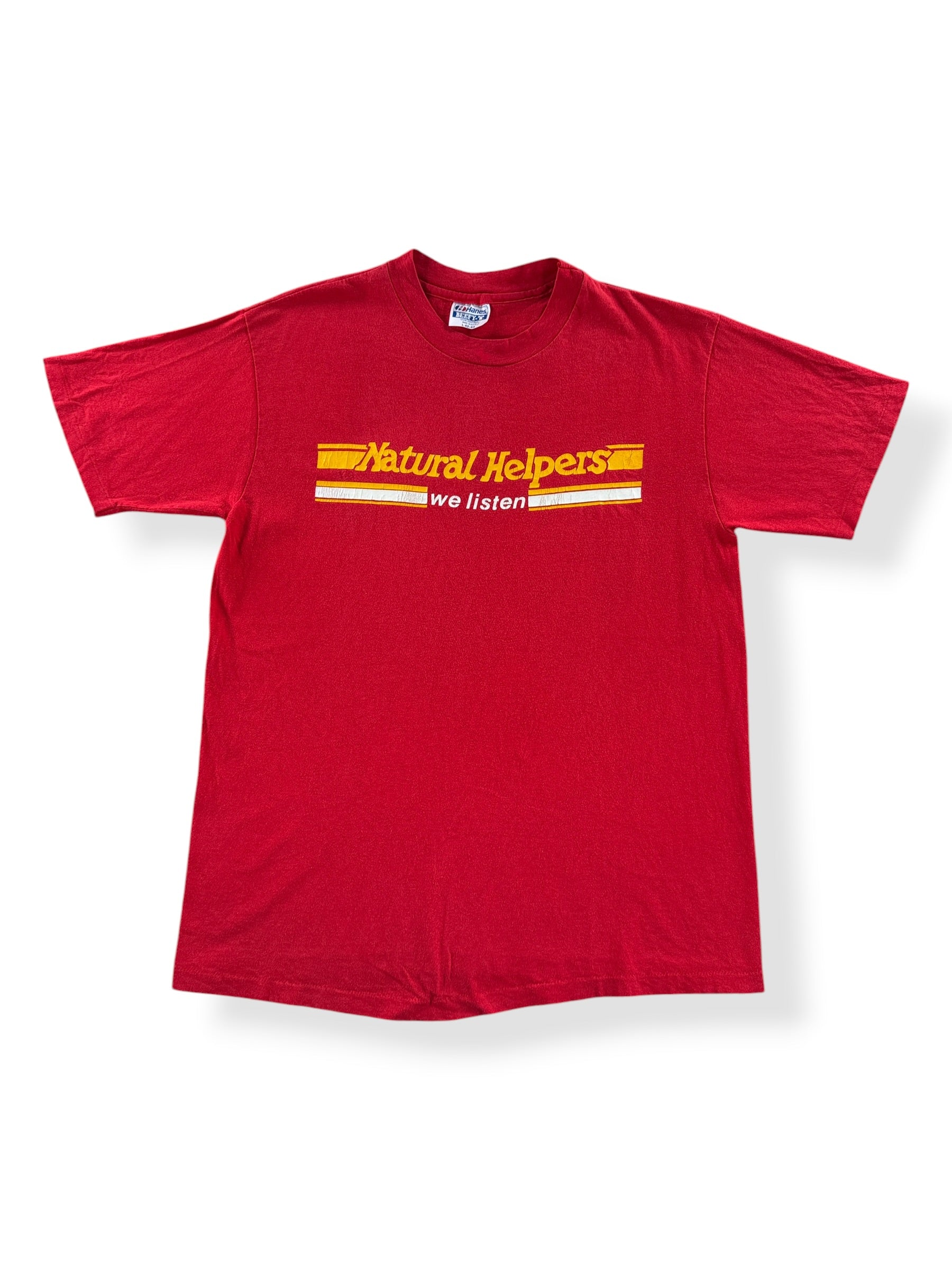 Front Vintage Natural Helpers Tee SZ L (Fits M)