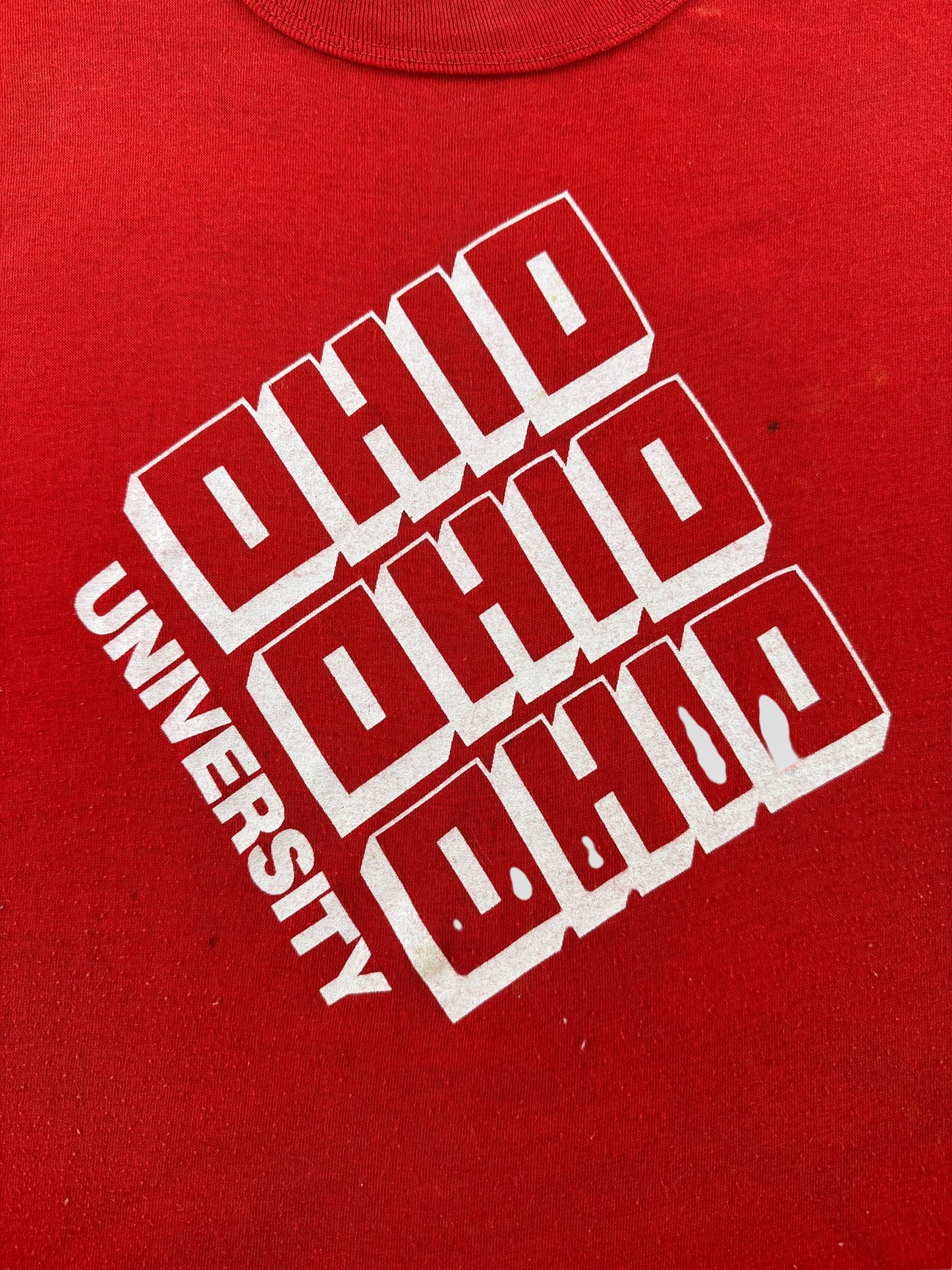 Graphic of Vintage Red Ohio University Tee SZ L