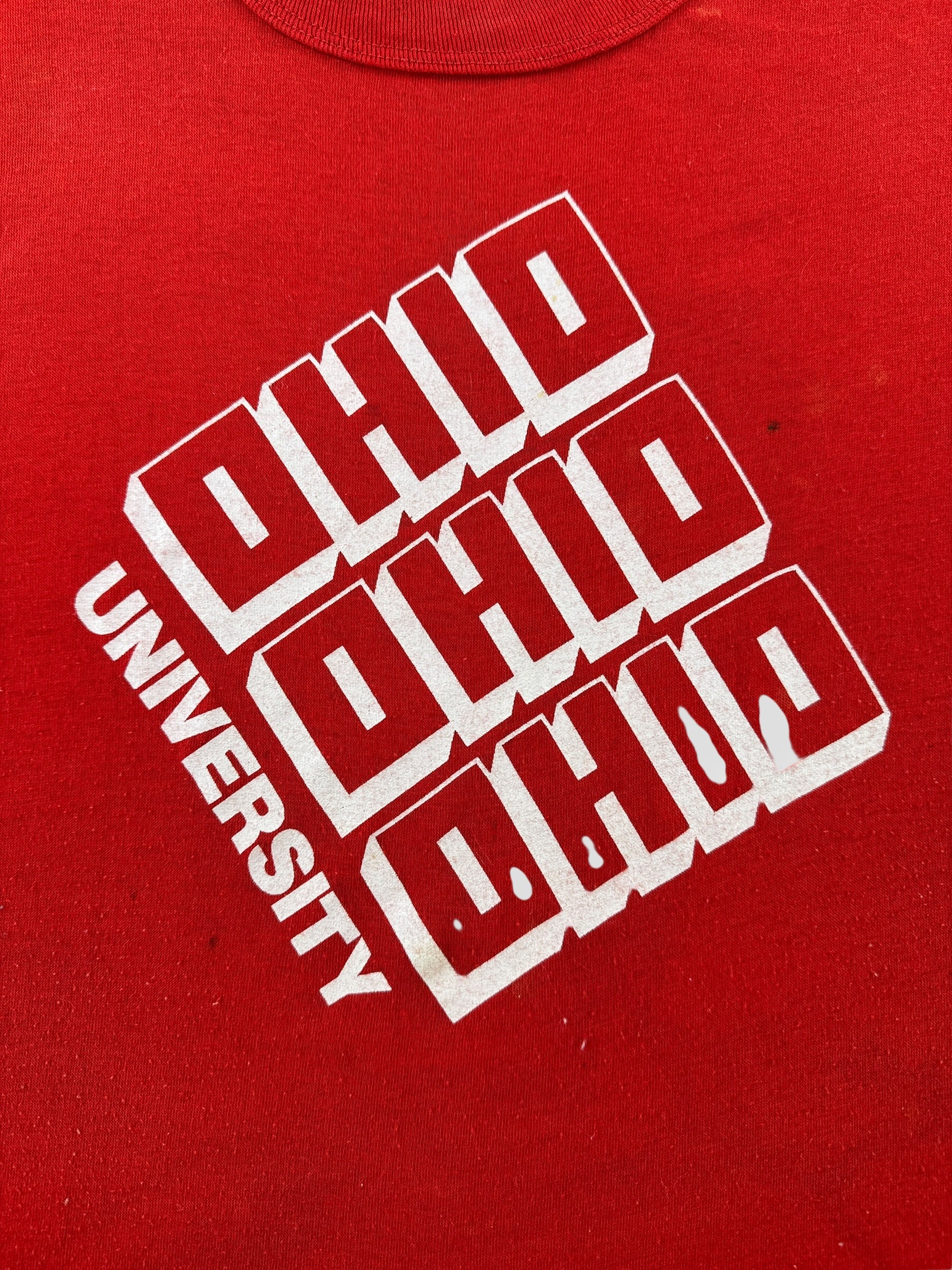 Graphic of Vintage Red Ohio University Tee SZ L
