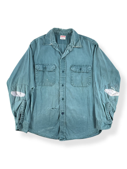 Front of Vintage 50s Farm Repaired Big Mac Work Shirt SZ L