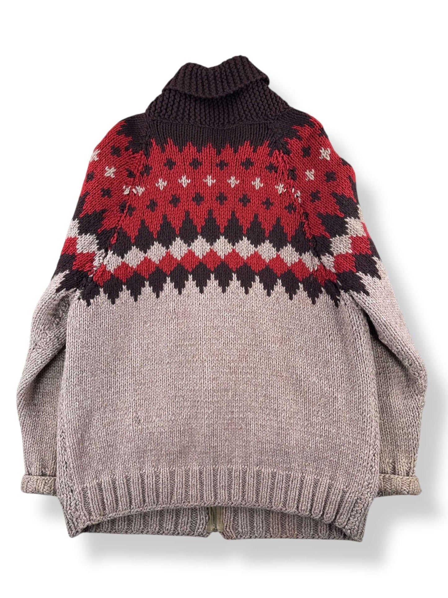 Back of Vintage Cowichan Style Sweater SZ L