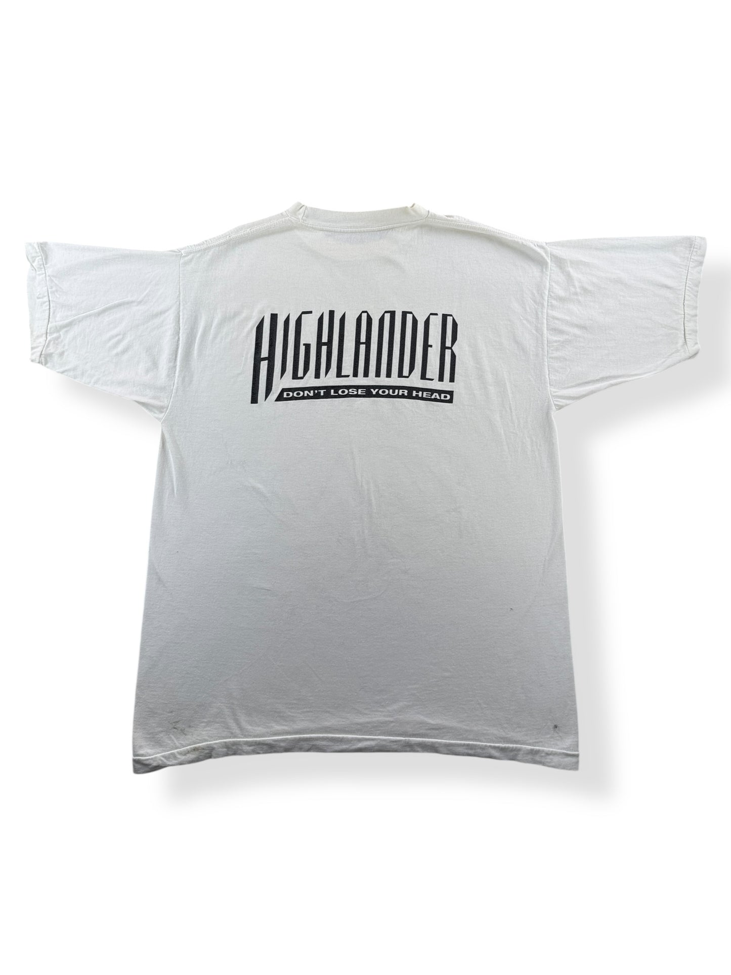 Back of Vintage Highlander Sword Tee SZ L