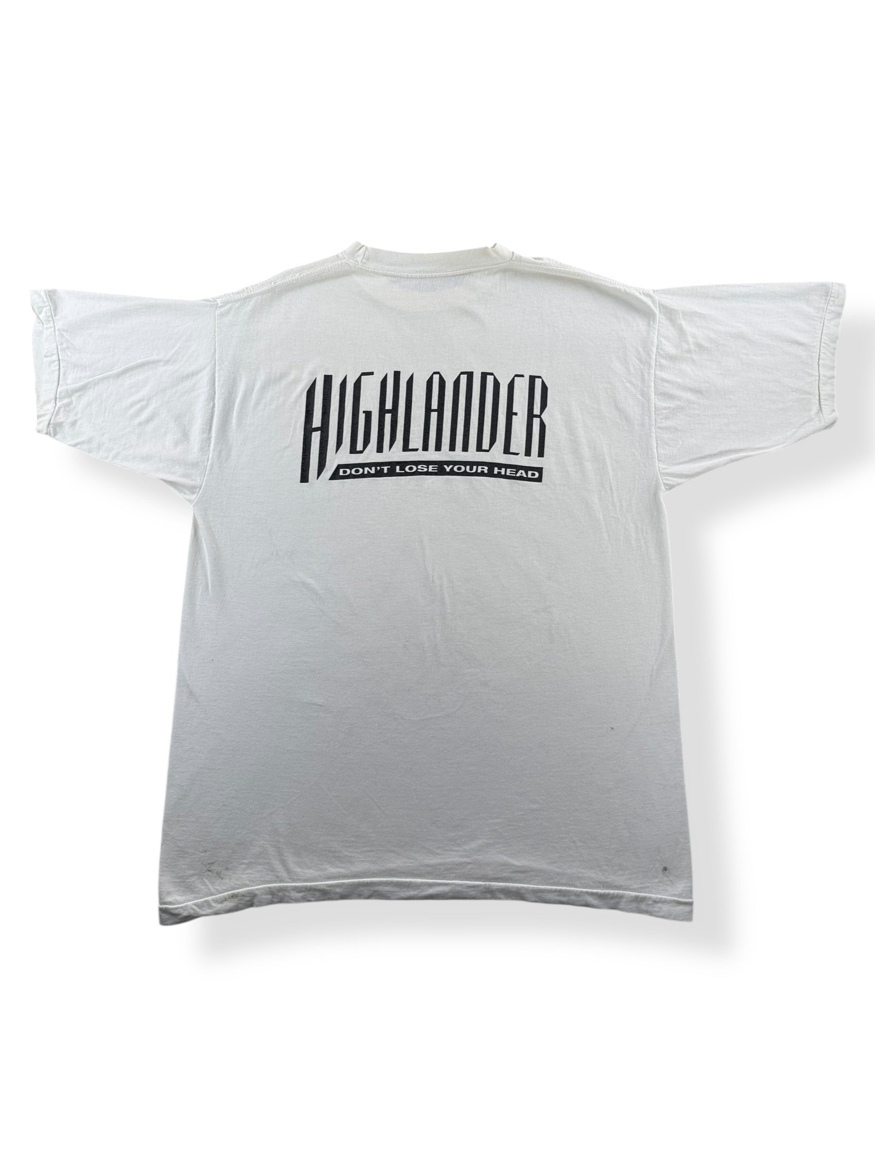 Back of Vintage Highlander Sword Tee SZ L