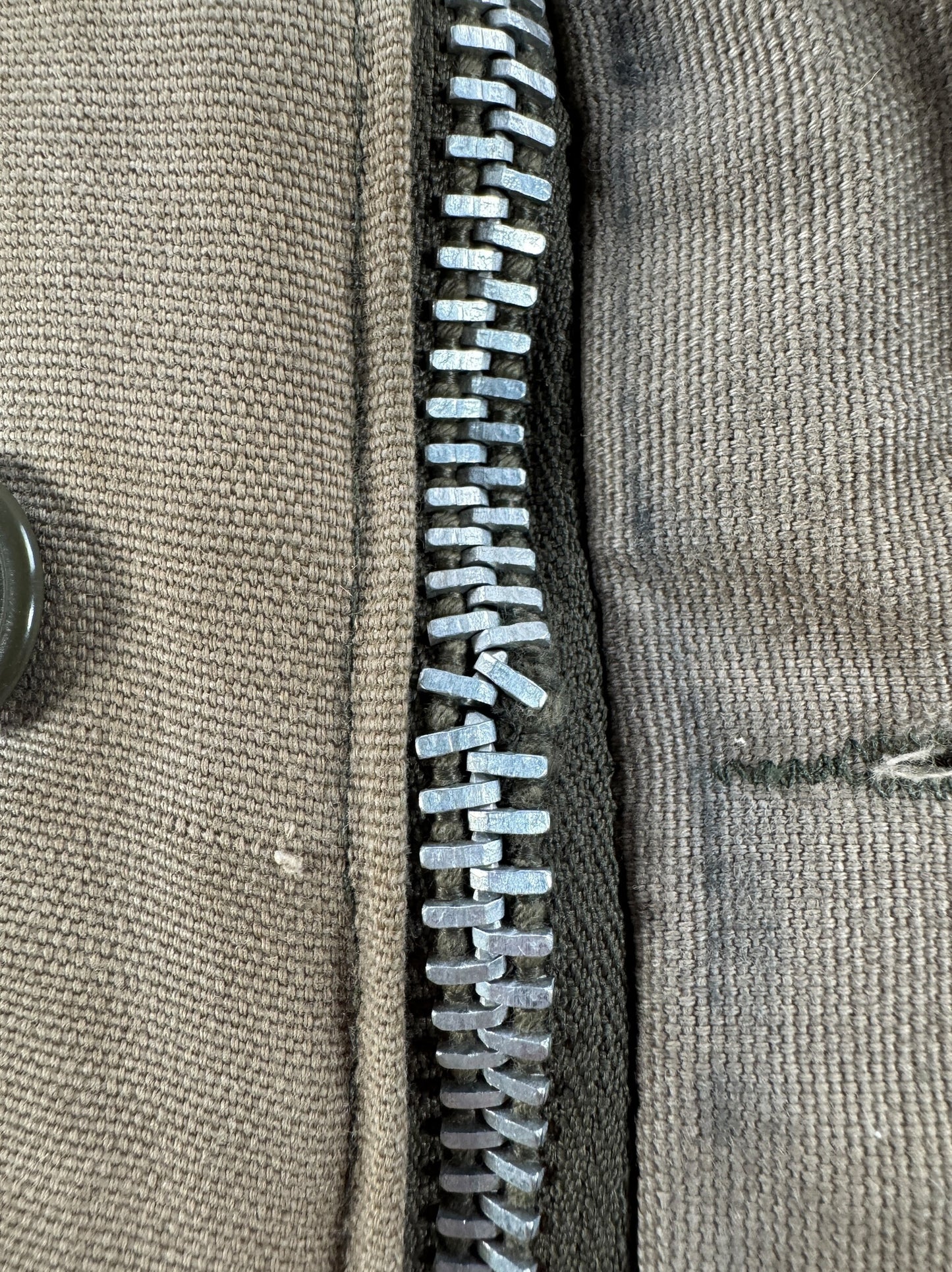Zipper on Vintage Civilian N-1 Deck Jacket SZ 52 - AS IS