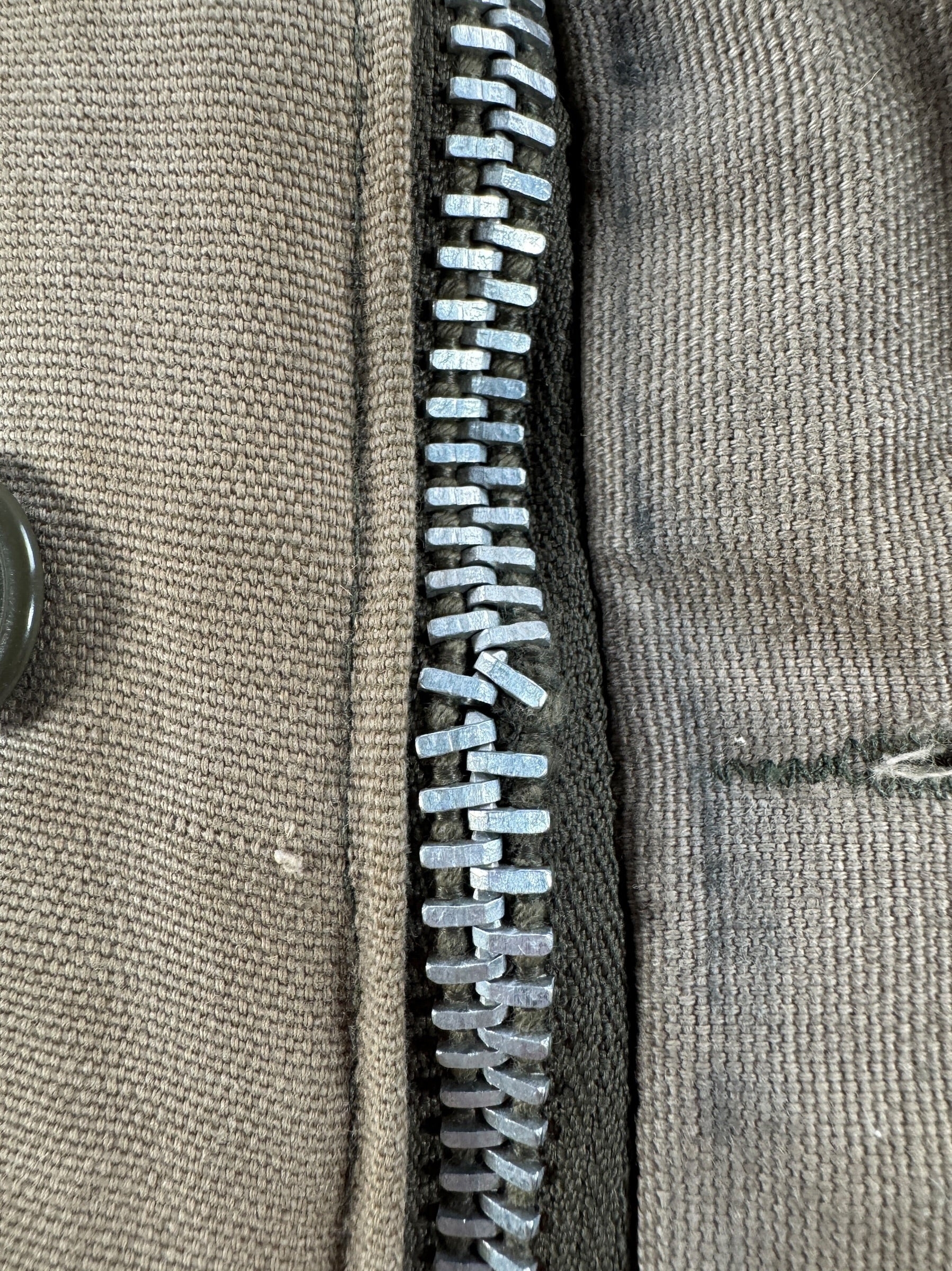 Zipper on Vintage Civilian N-1 Deck Jacket SZ 52 - AS IS