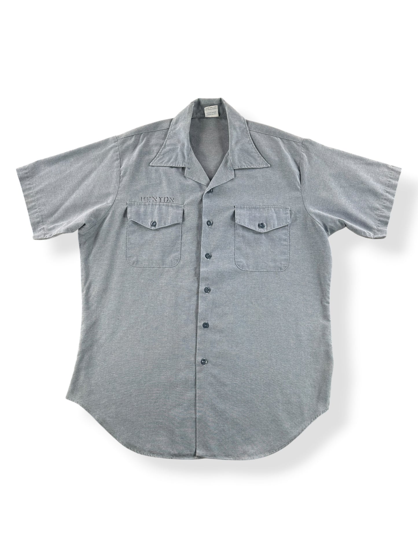 Front of Vintage Seafarer Stenciled Chambray Shirt SZ L