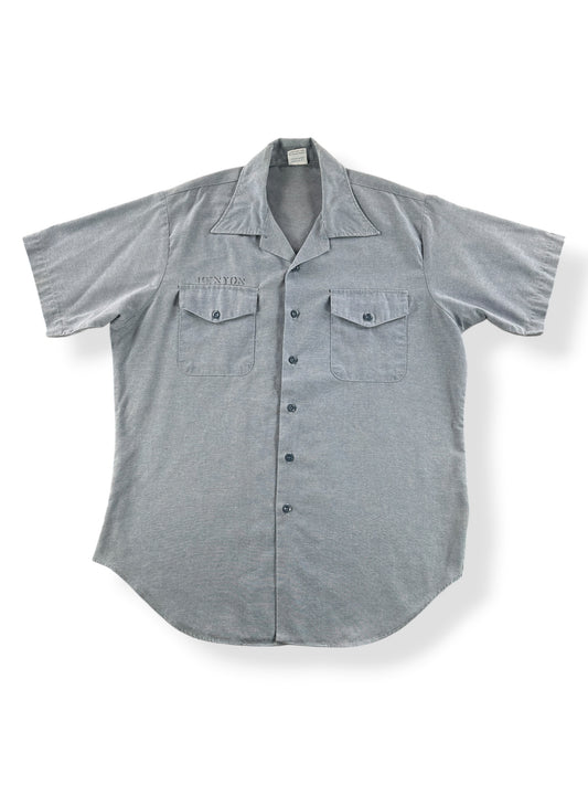 Front of Vintage Seafarer Stenciled Chambray Shirt SZ L