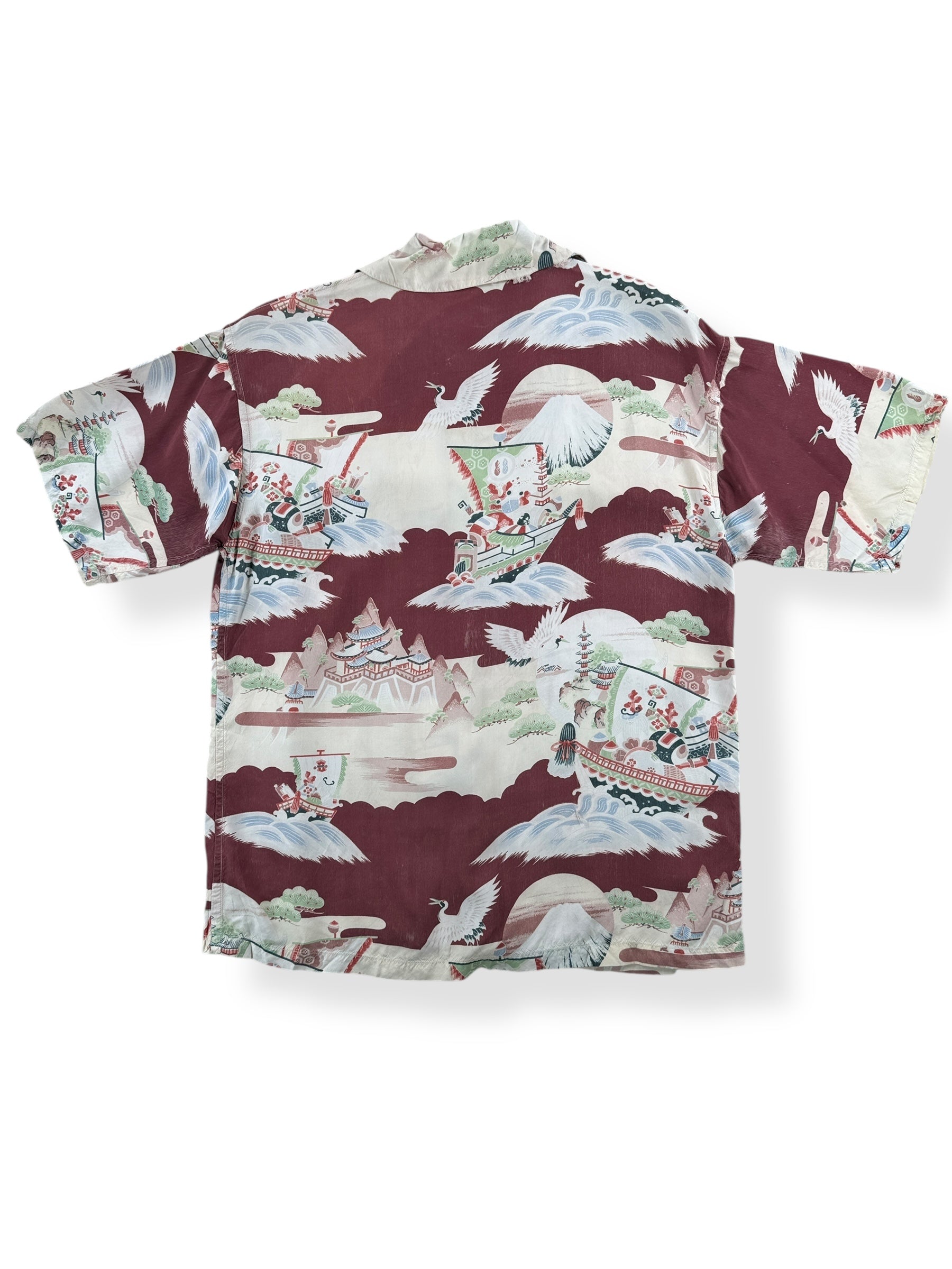 Back of Vintage Japanese Style Aloha Shirt SZ S