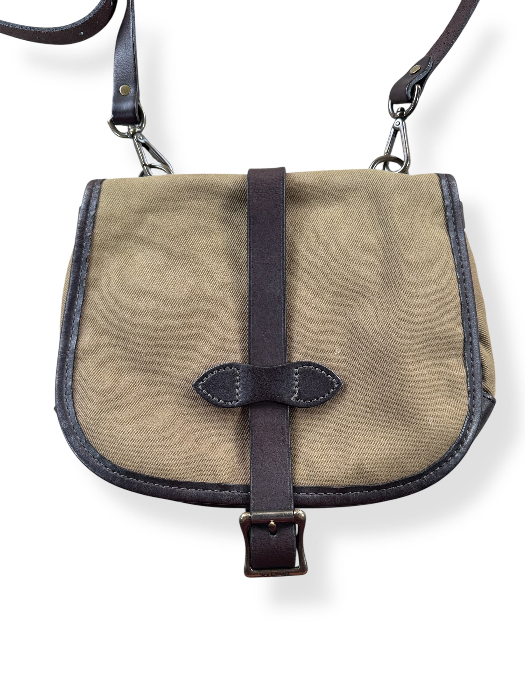 Front Close Up of Filson Satchel Rugged Twill Sample Bag
