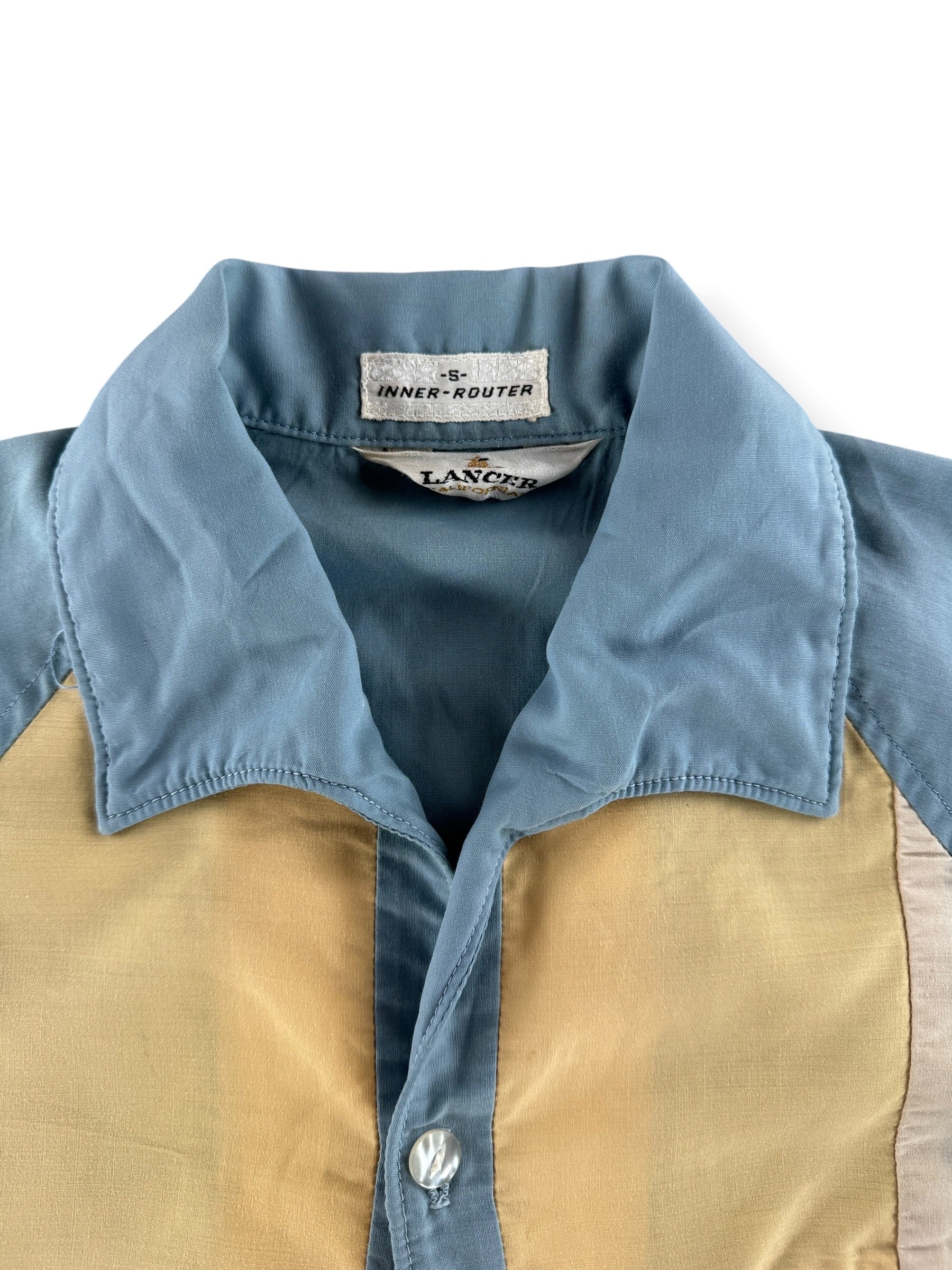 Tag on Vintage Lancer Inner Router Button Up Shirt SZ S - AS IS