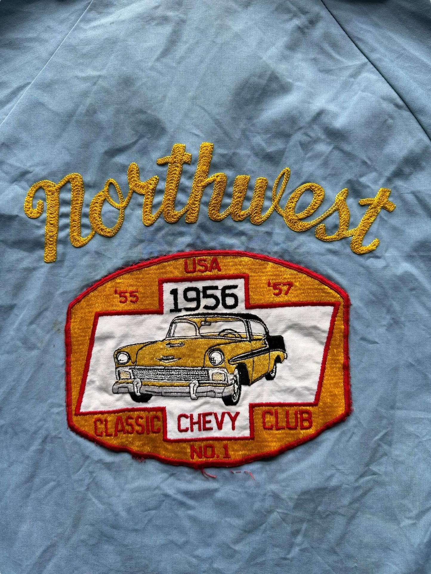 Back of Vintage Chevy Patched Jacket SZ XL