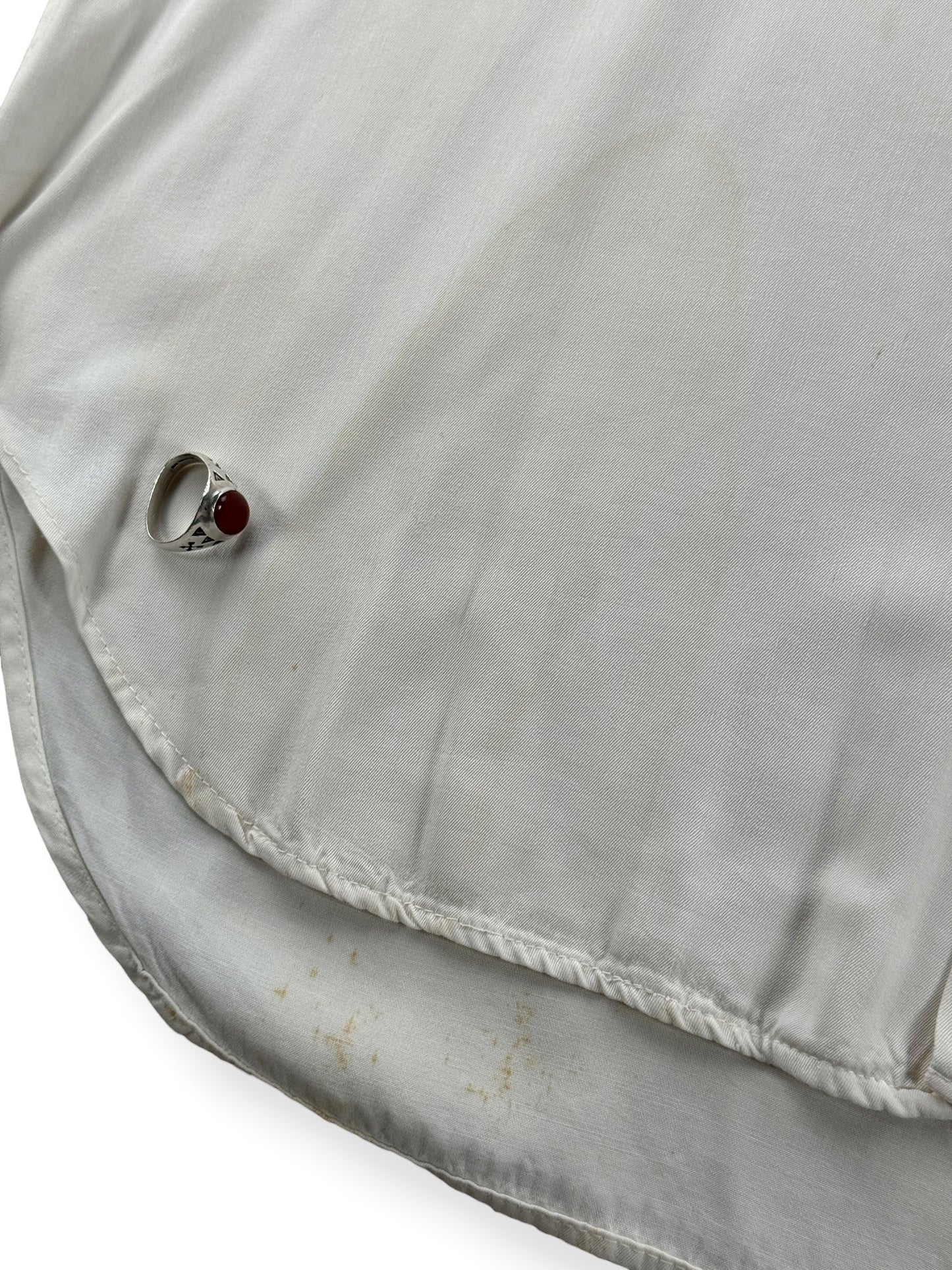 Staining on Vintage Hasbro Chain Stitched Rayon Bowling Shirt SZ L