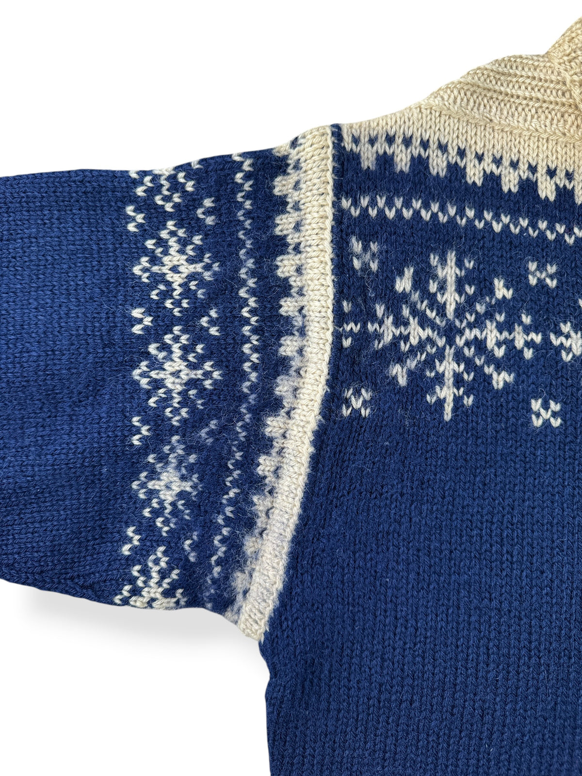 Sleeve Details on Vintage Snowflake Collared Pullover Sweater SZ L
