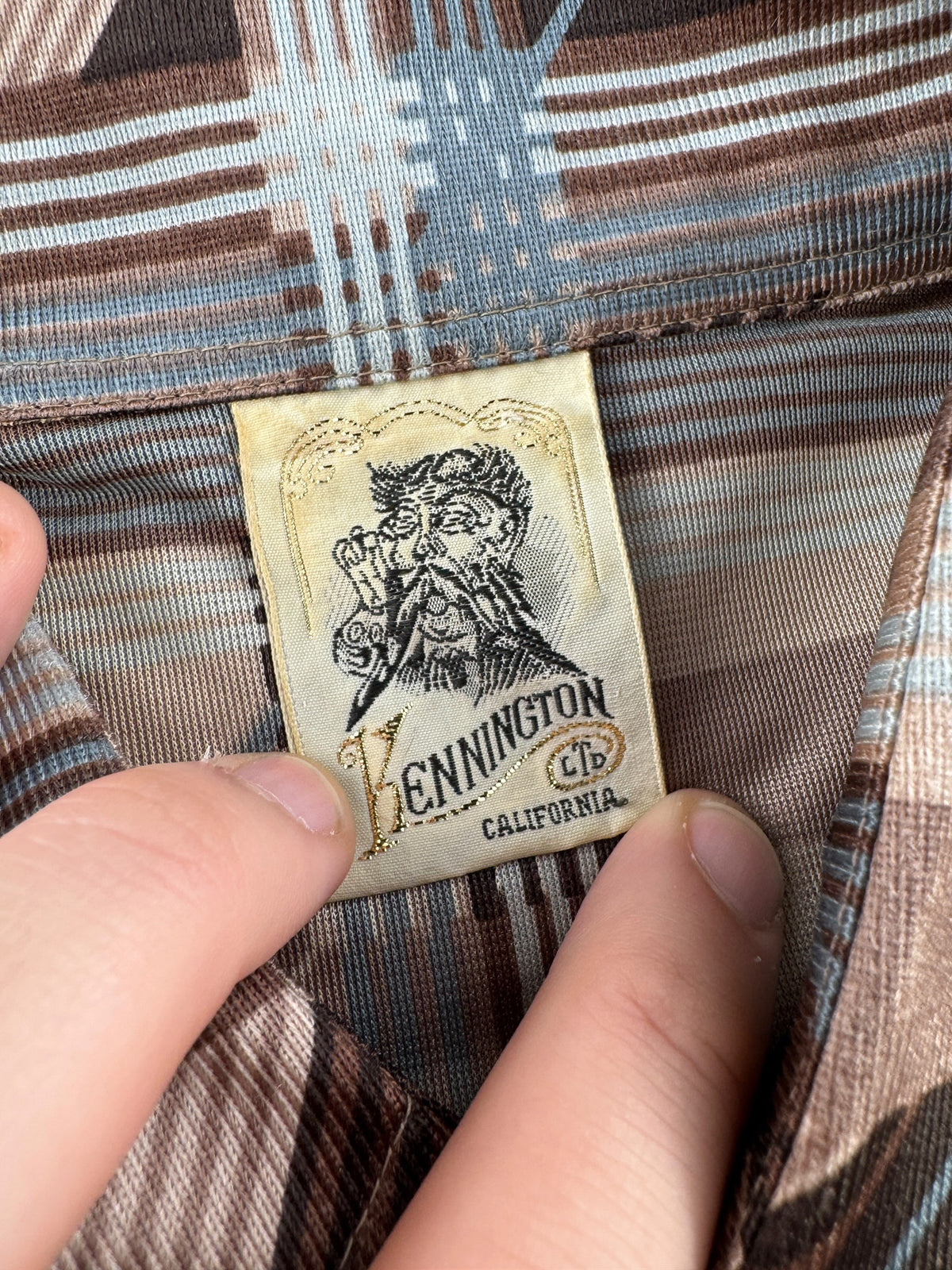 Tag on Vintage 70s Kennington Disco Shirt SZ L