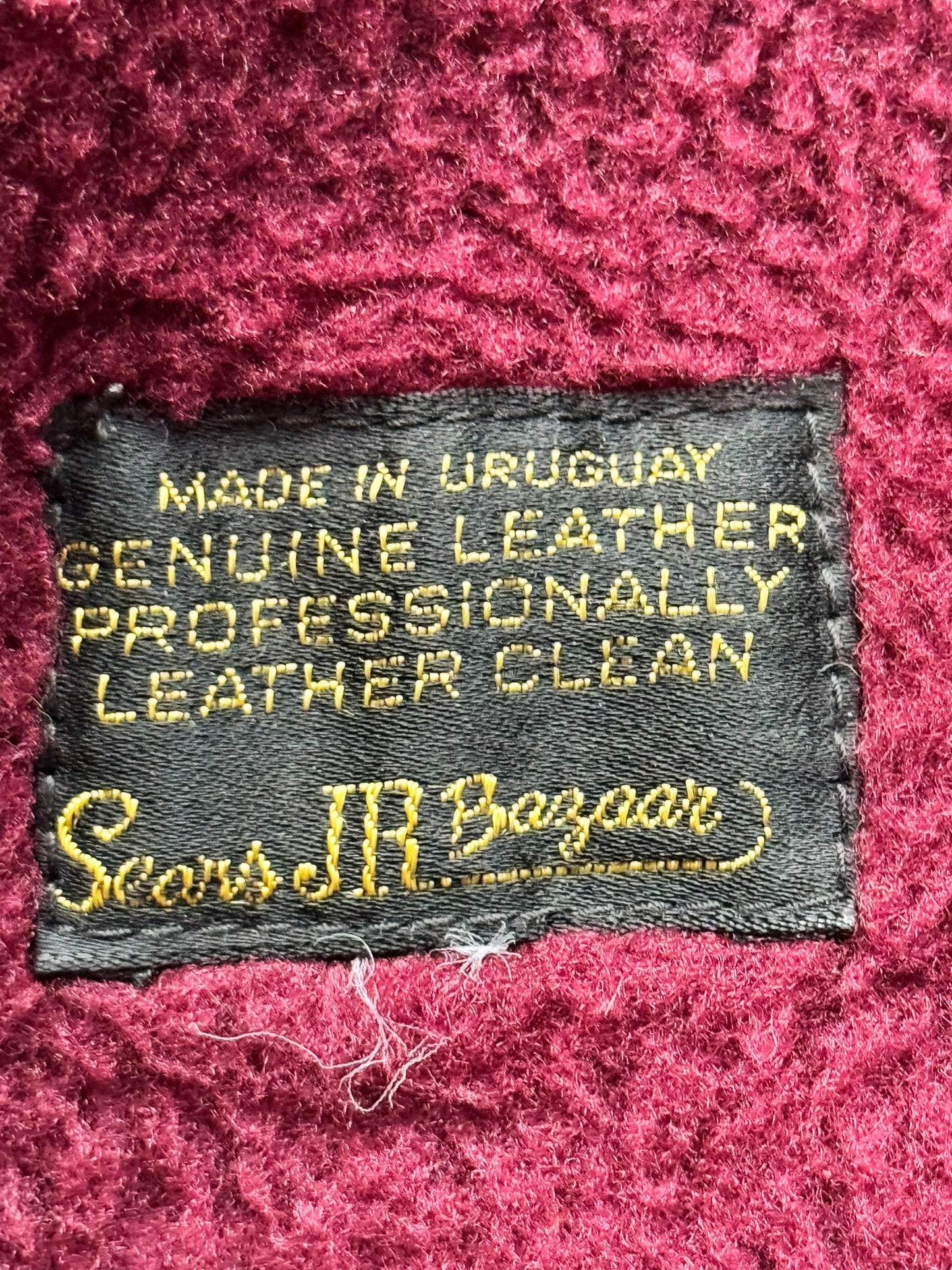 Tag of 1970S Sears Lined Leather Jacket M