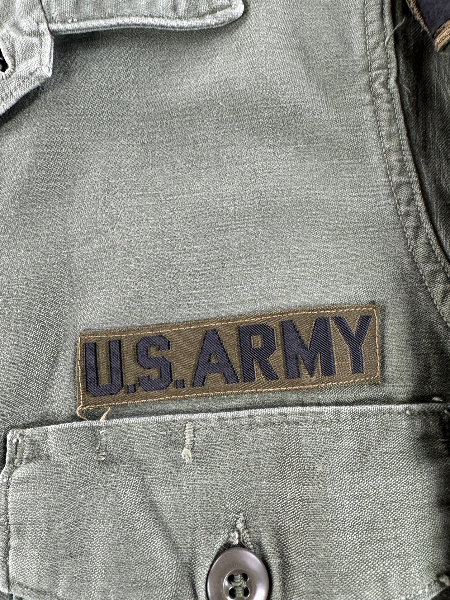 Patch on Vintage Vietnam Era OG-107 Shirt SZ S
