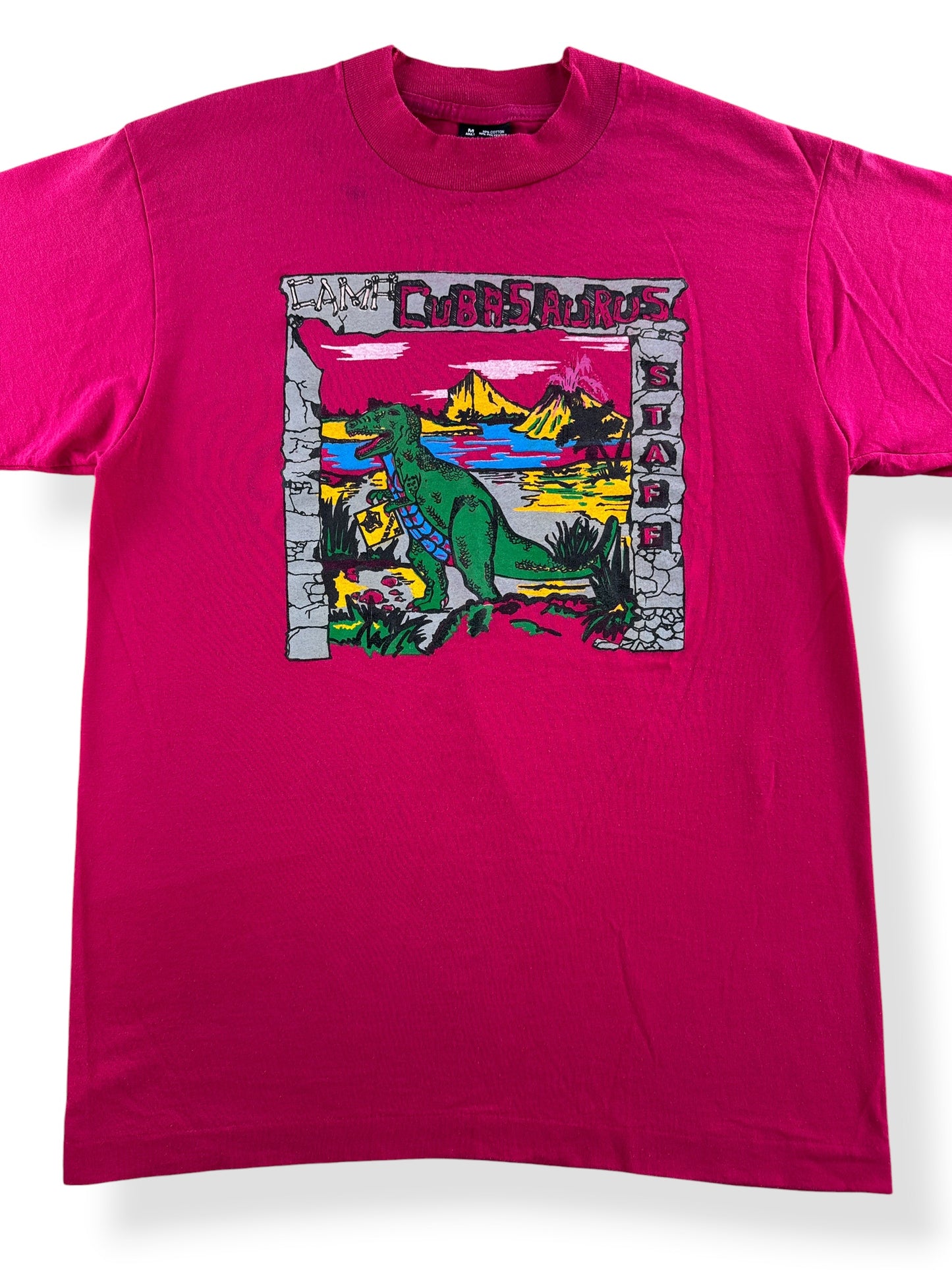 Close-up of Vintage Camp Cubasaurus Tee SZ M