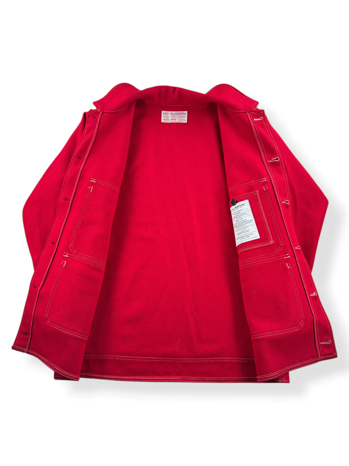 Inside of Filson Limited Edition 1897 Collection Scarlet Cruiser SZ L