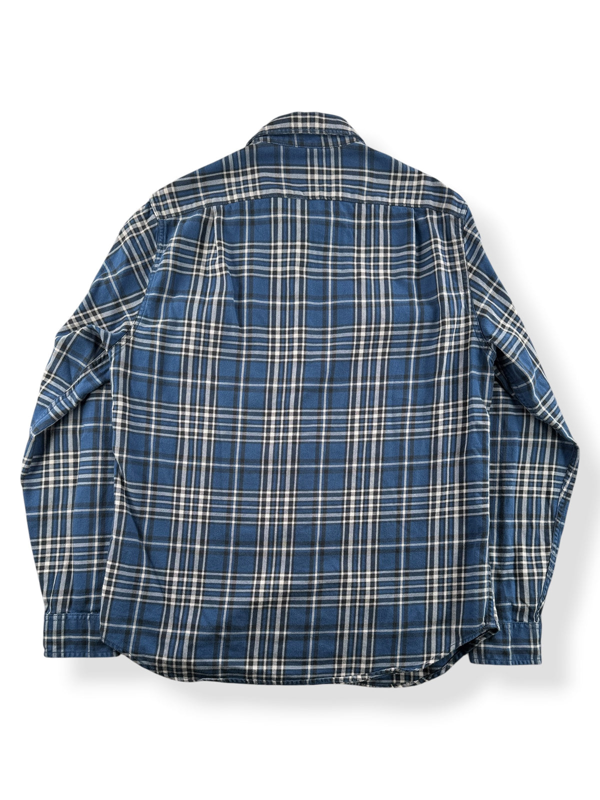 Back of J. Crew Blue Plaid Shirt SZ M