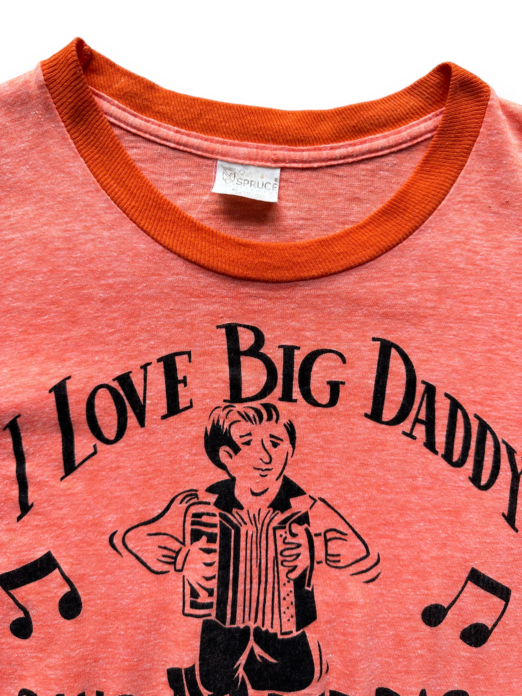 Tag View of Vintage I Love Big Daddy Tee SZ M | Vintage Accordion T-Shirts Seattle | Barn Owl Vintage Tees Seattle