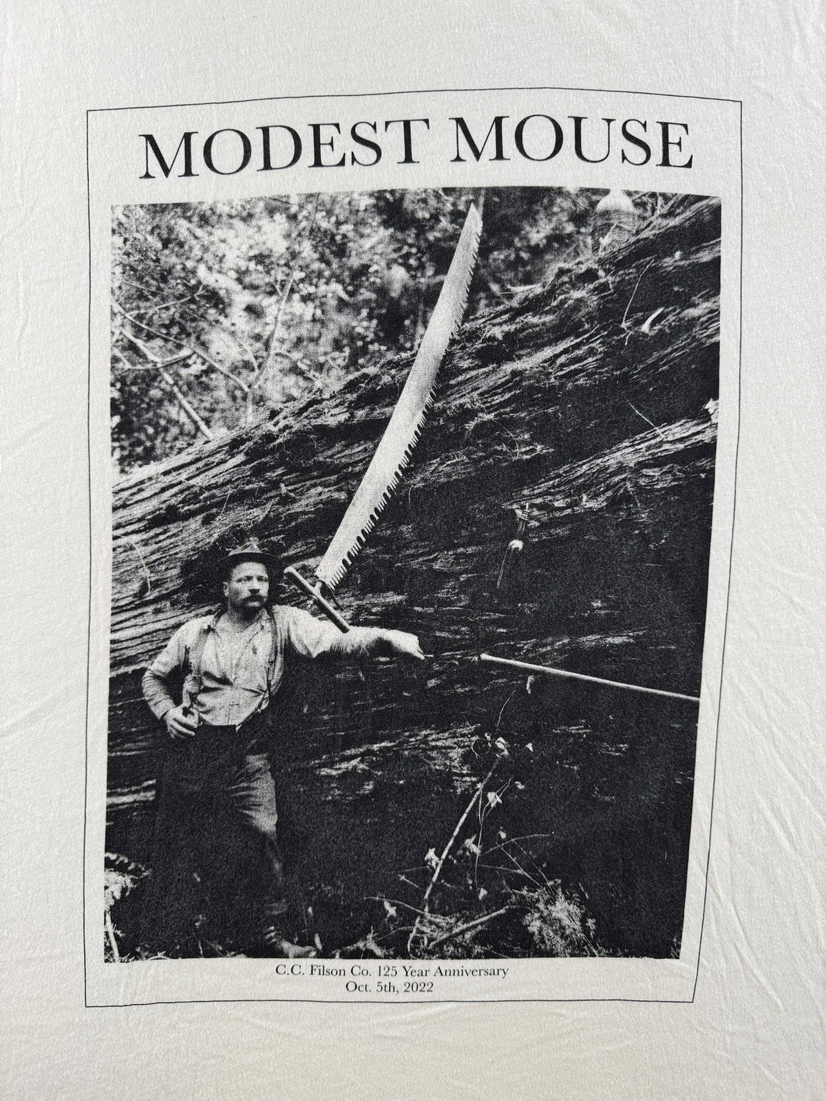Front graphic on Filson Modest Mouse Tee SZ M