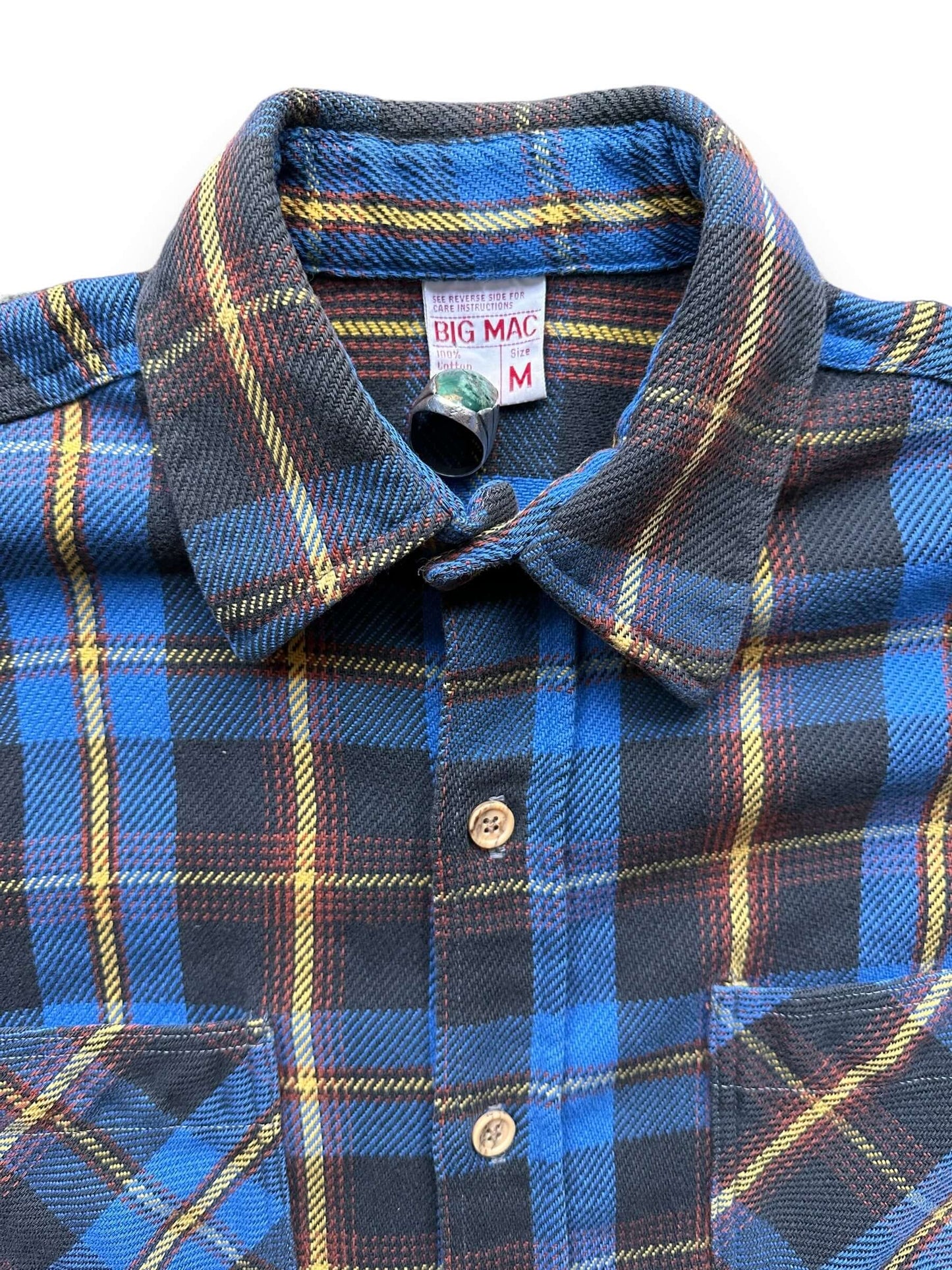 Tag View of Vintage Big Mac Cotton Flannel SZ M | Vintage Cotton Flannel Seattle | Barn Owl Vintage Seattle