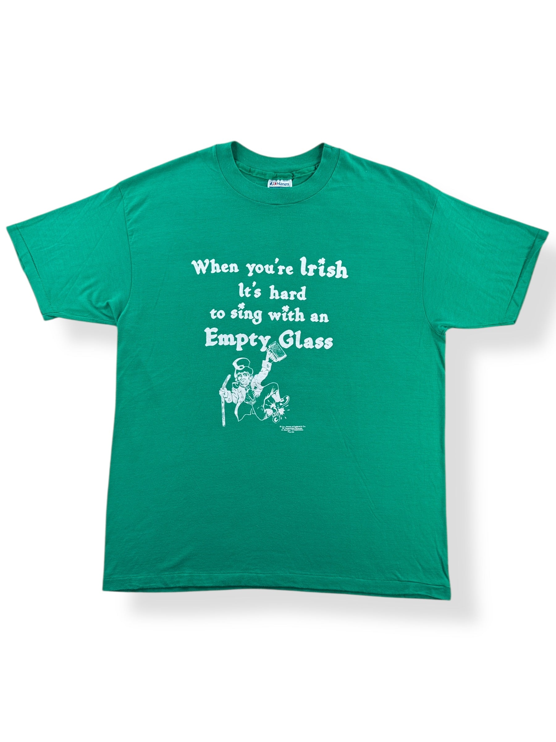 Front of Vintage 80s Irish Drinking Tee SZ XL (Fits L)