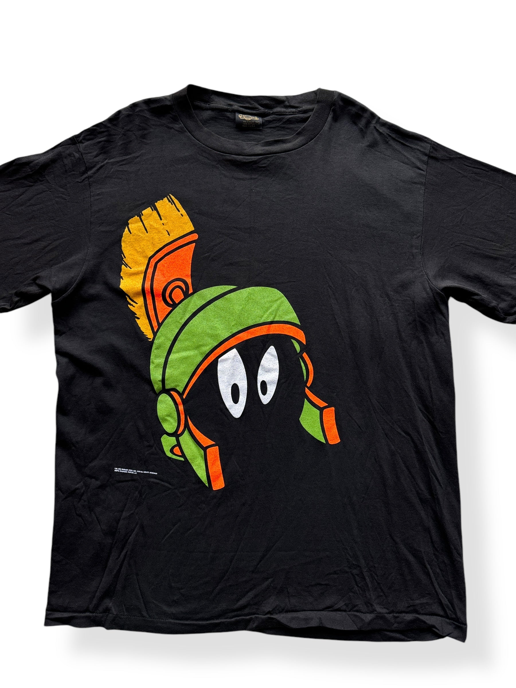 Front Close Up of Vintage Marvin the Martian Changes Tee SZ XL