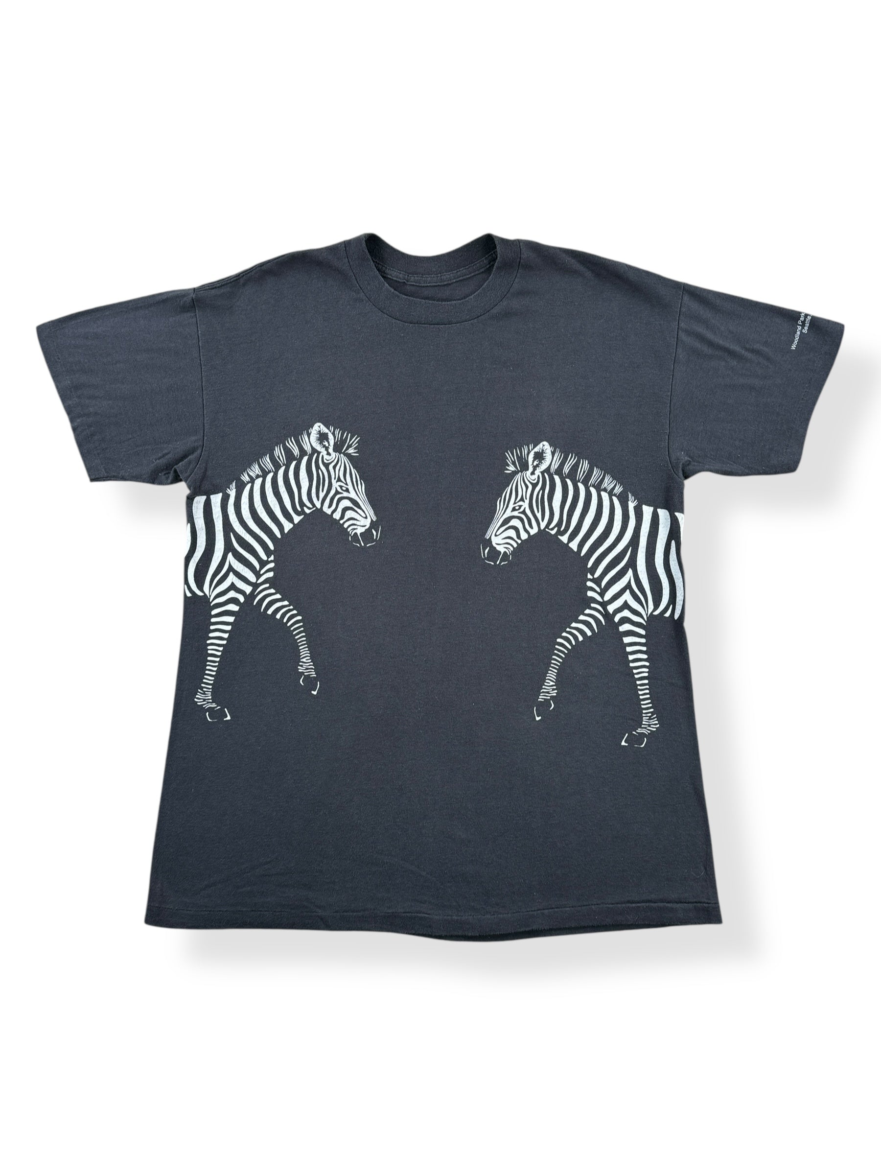 Front of Vintage Zebra 2 Sided Tee SZ L