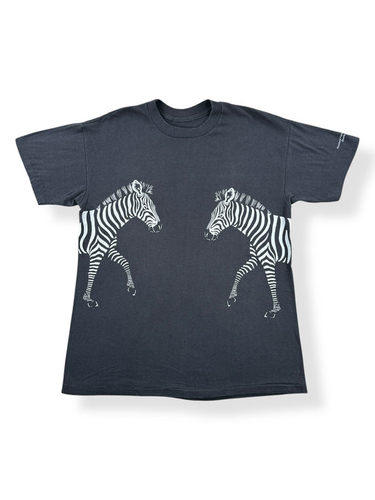 Front of Vintage Zebra 2 Sided Tee SZ L