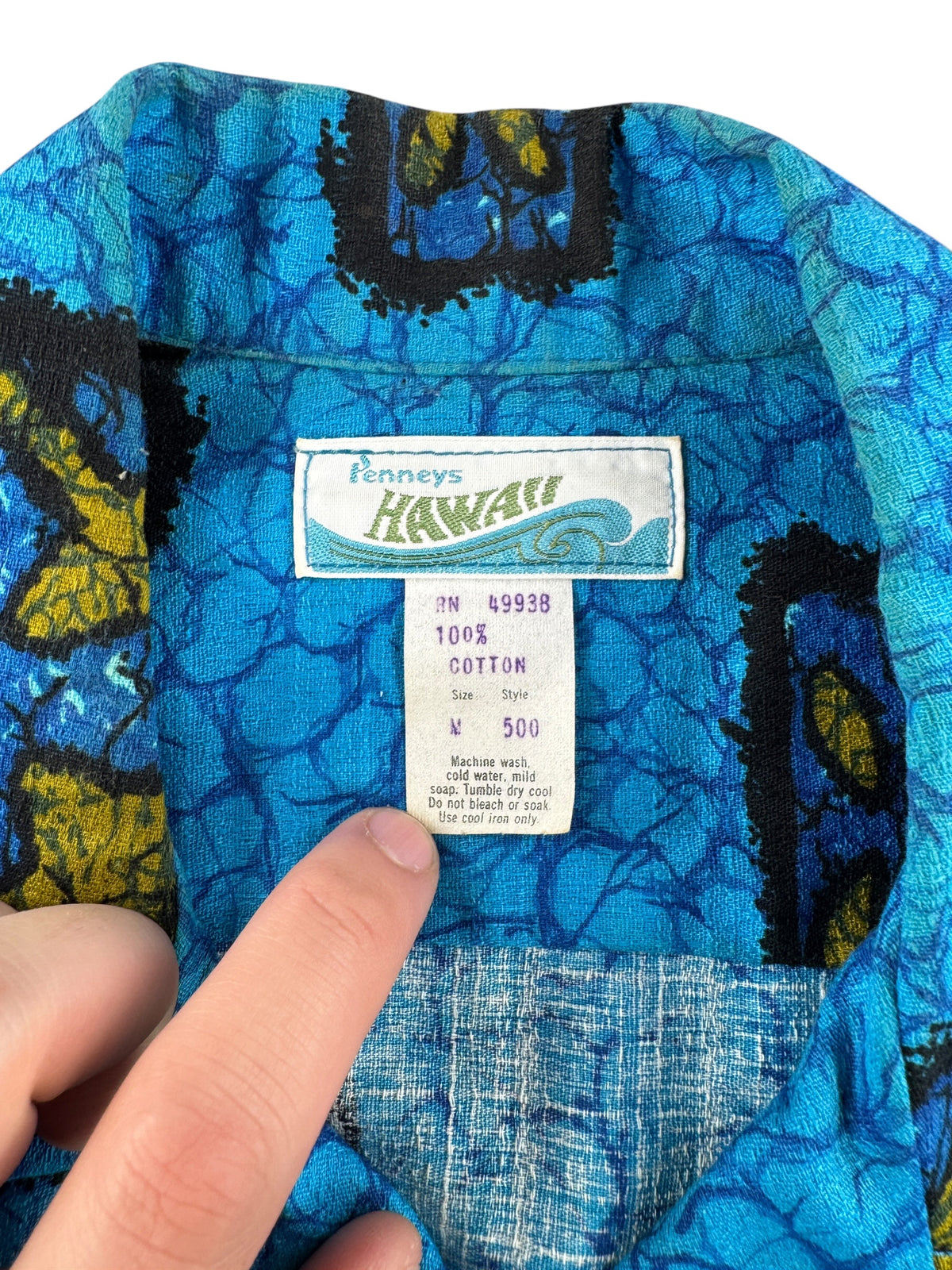 Tags on Vintage Penney's Barkcloth Aloha SZ M