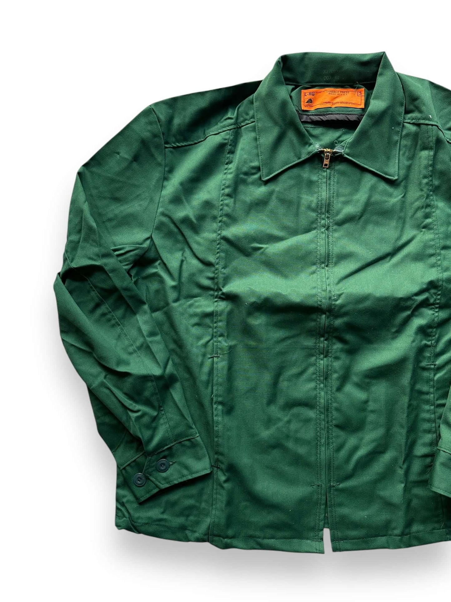 front right of Vintage NOS Red Kap Green Work Jacket SZ L