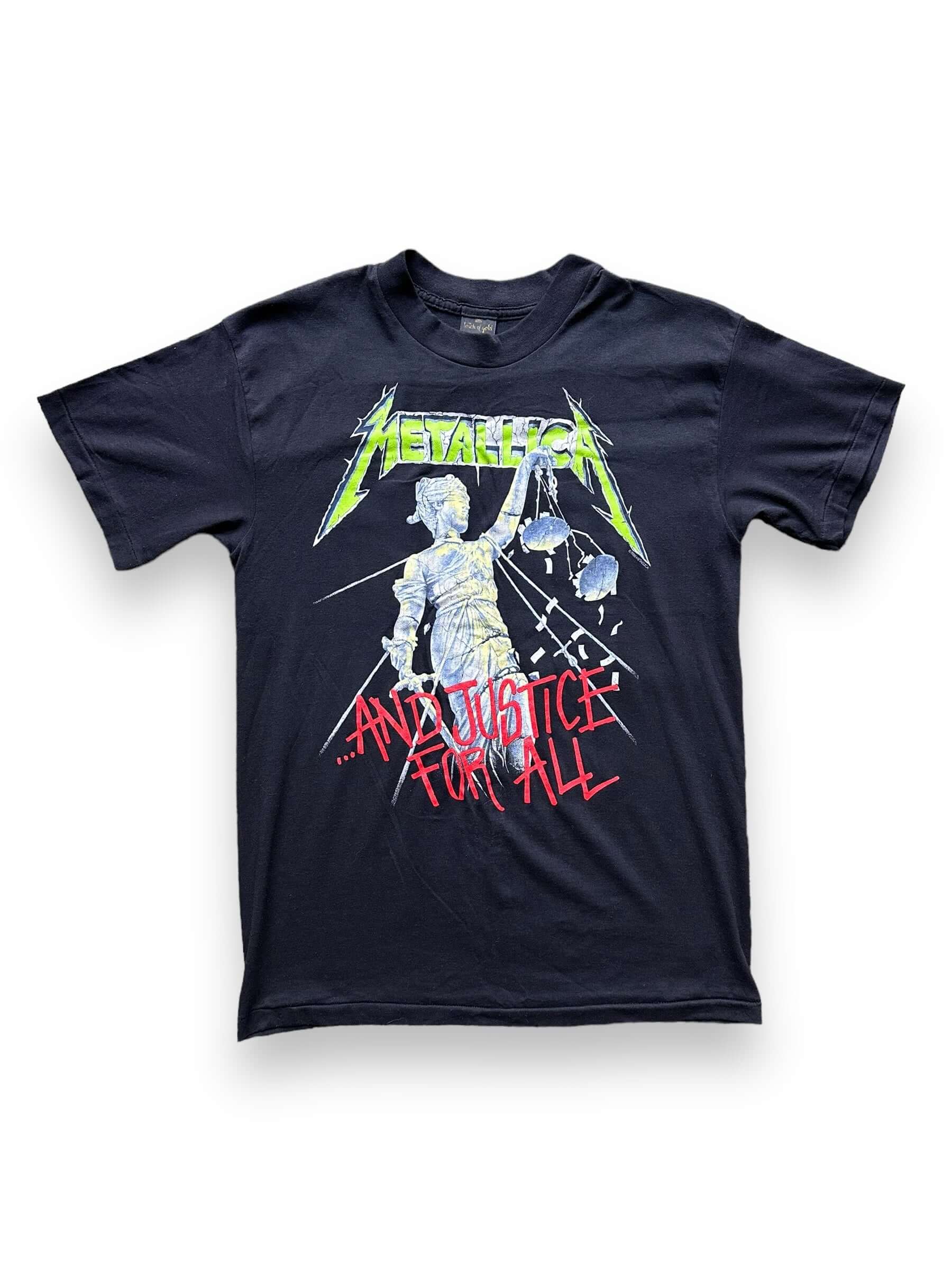 front of  Vintage 80s Metallica "And Justice For All" Tee SZ L