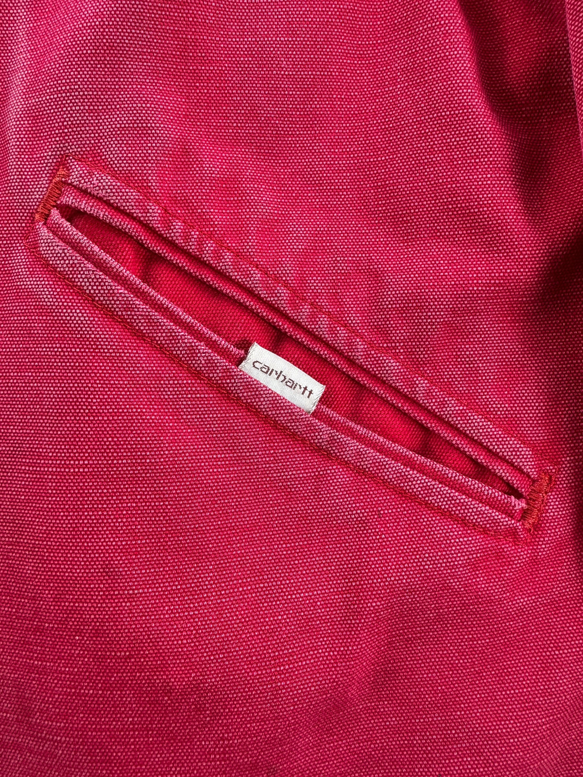 Pocket on Vintage Carhartt Red Round Collar Santa Fe Jacket SZ XL