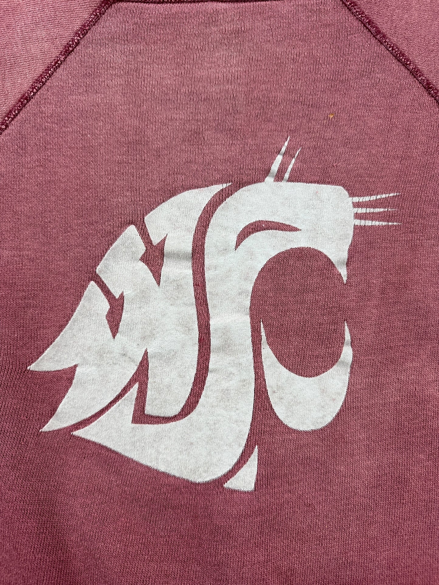 Graphic of Vintage Flocked Print Washington State Cougars Crewneck SZ M
