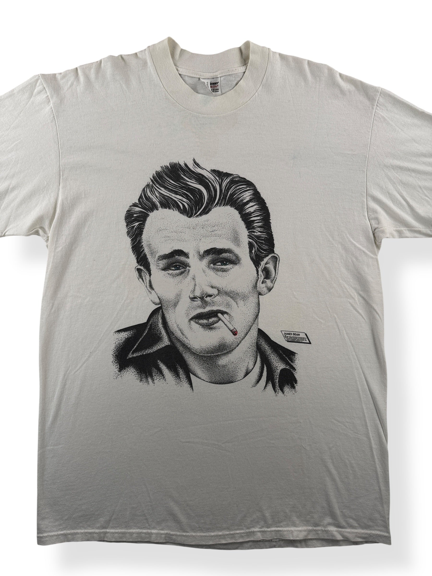 Front Close Up of Vintage James Dean Drawing Tee SZ XL (Fits L)