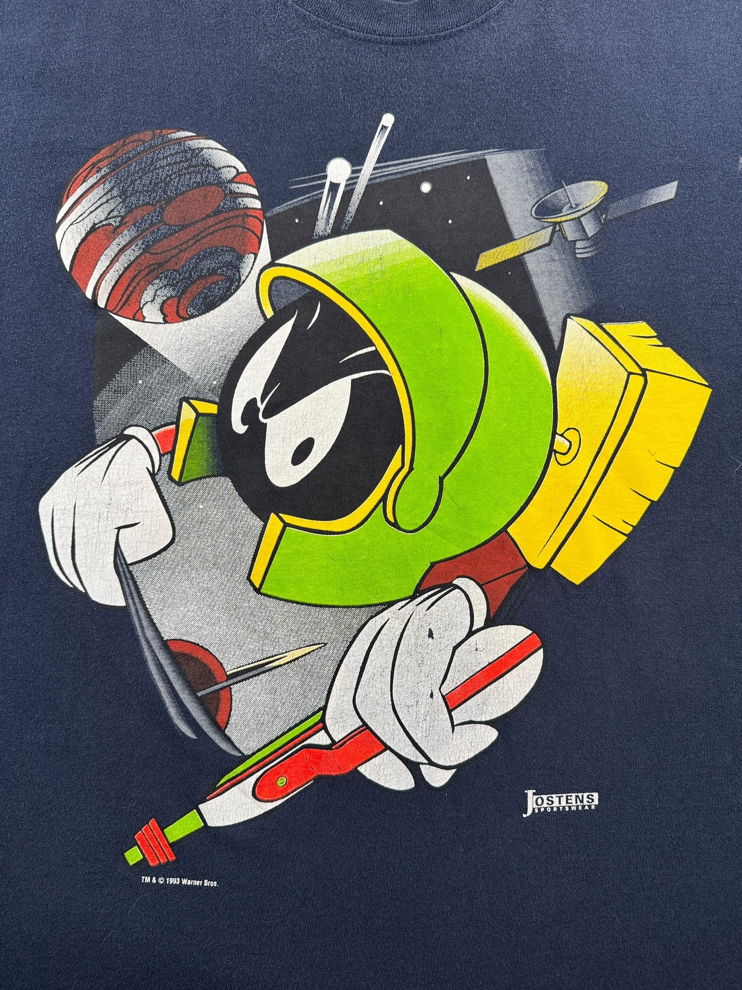 Graphic of Vintage Marvin The Martians Jostens Tee SZ XXL
