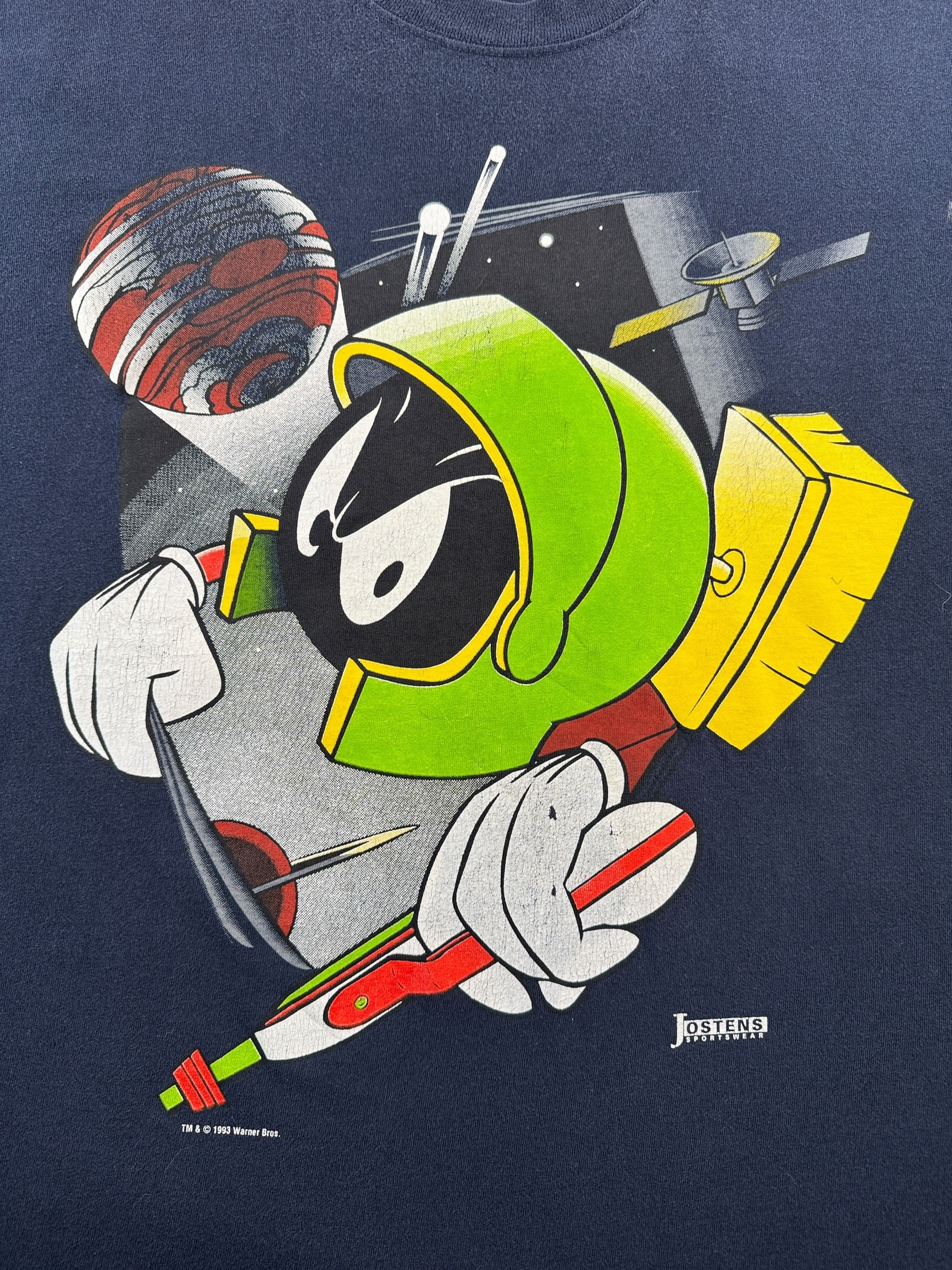 Graphic of Vintage Marvin The Martians Jostens Tee SZ XXL