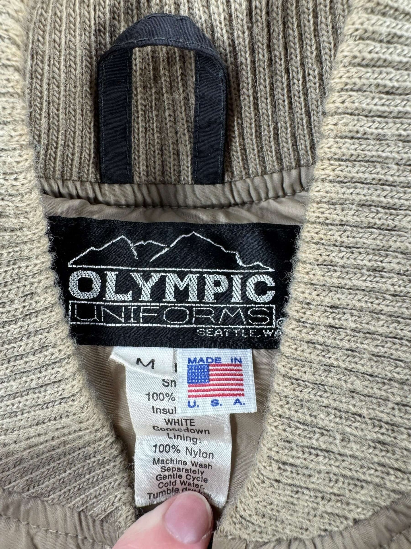 Tag on Vintage Olympic Uniforms Down Vest SZ M