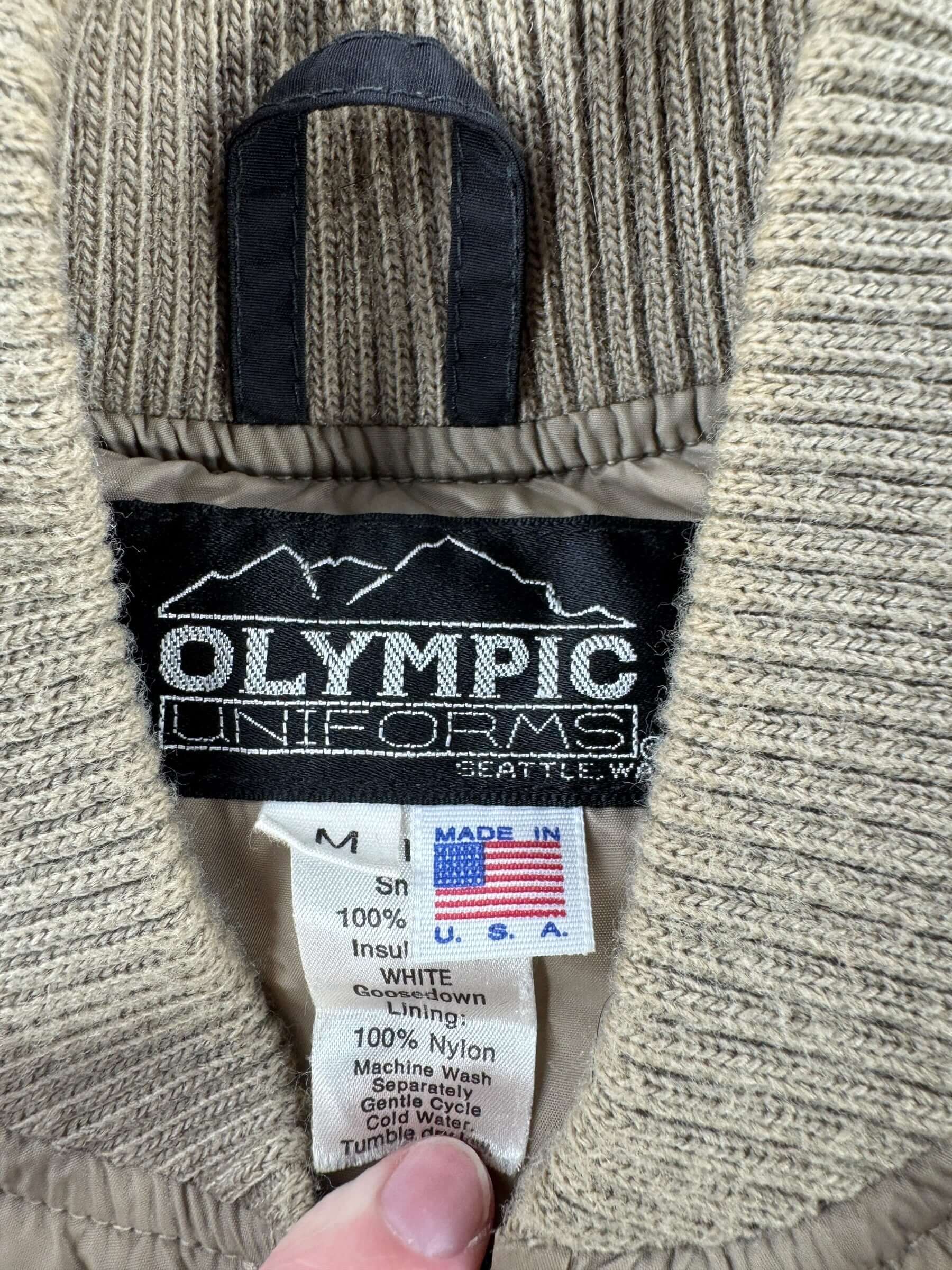 Tag on Vintage Olympic Uniforms Down Vest SZ M